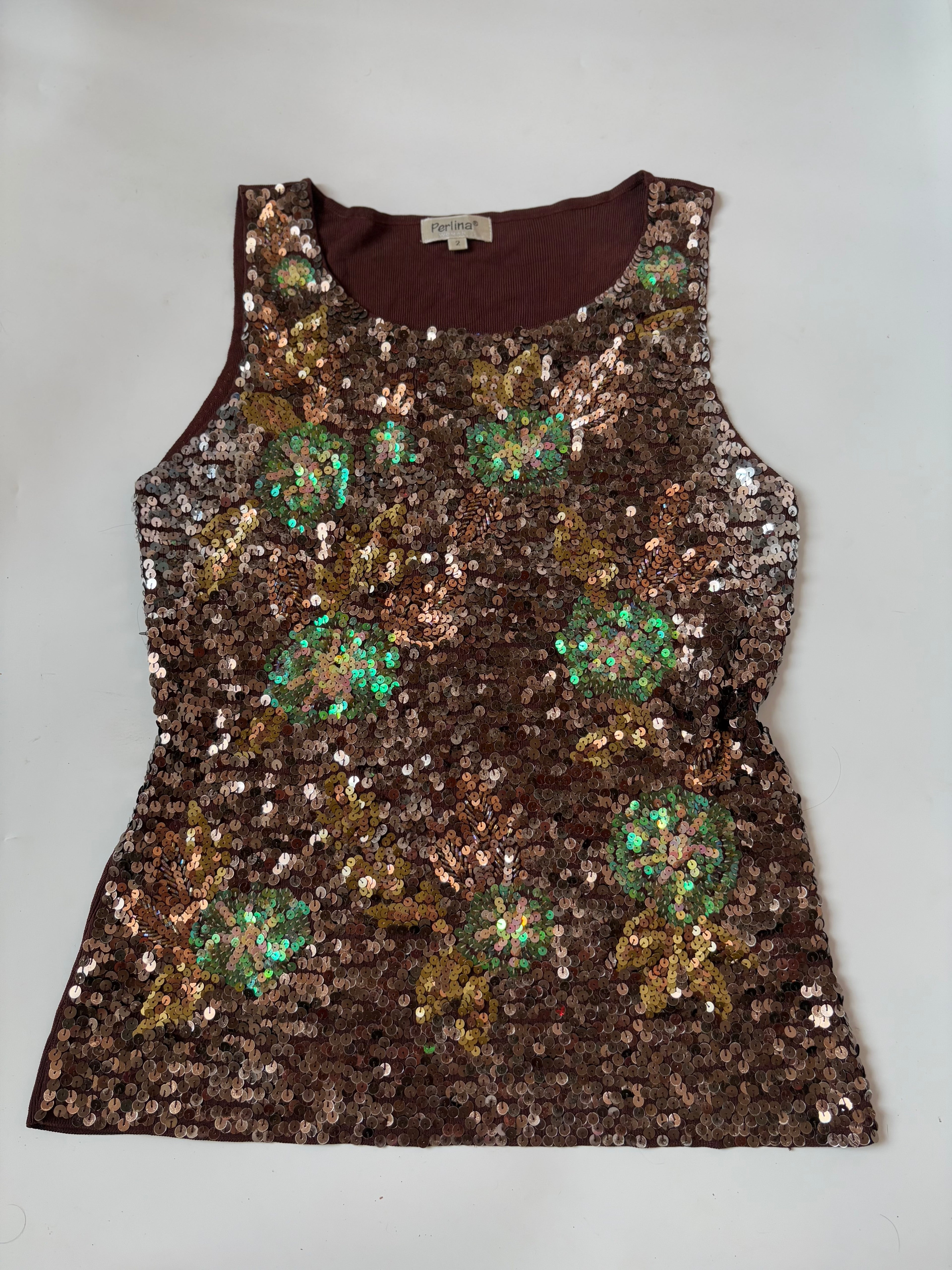 PERLINA shimmer brown top(38-42 inch)
