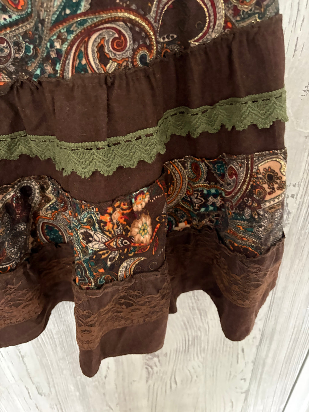 LIVILLE brown floral skirt(26 inch)