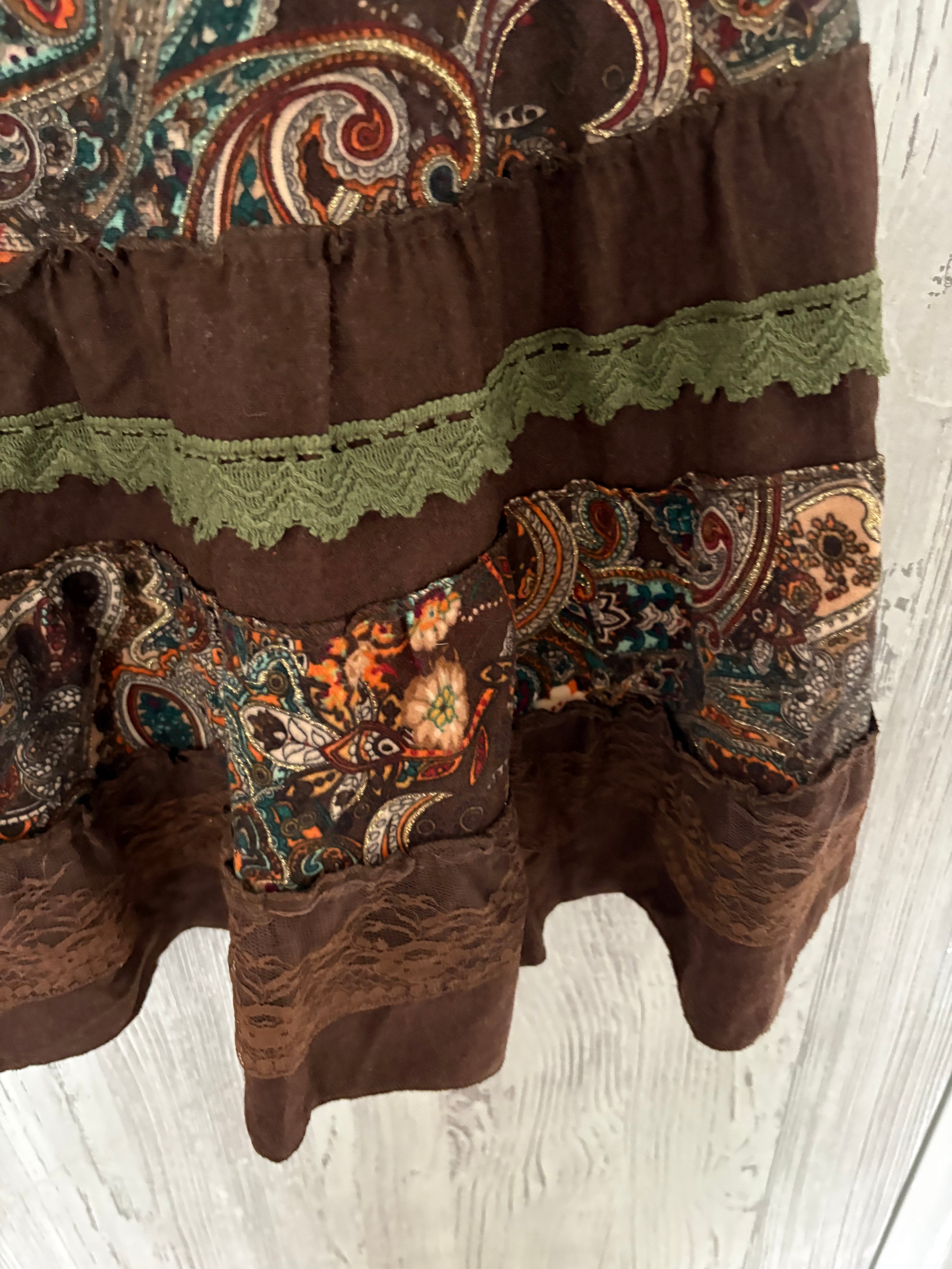 LIVILLE brown floral skirt(26 inch)