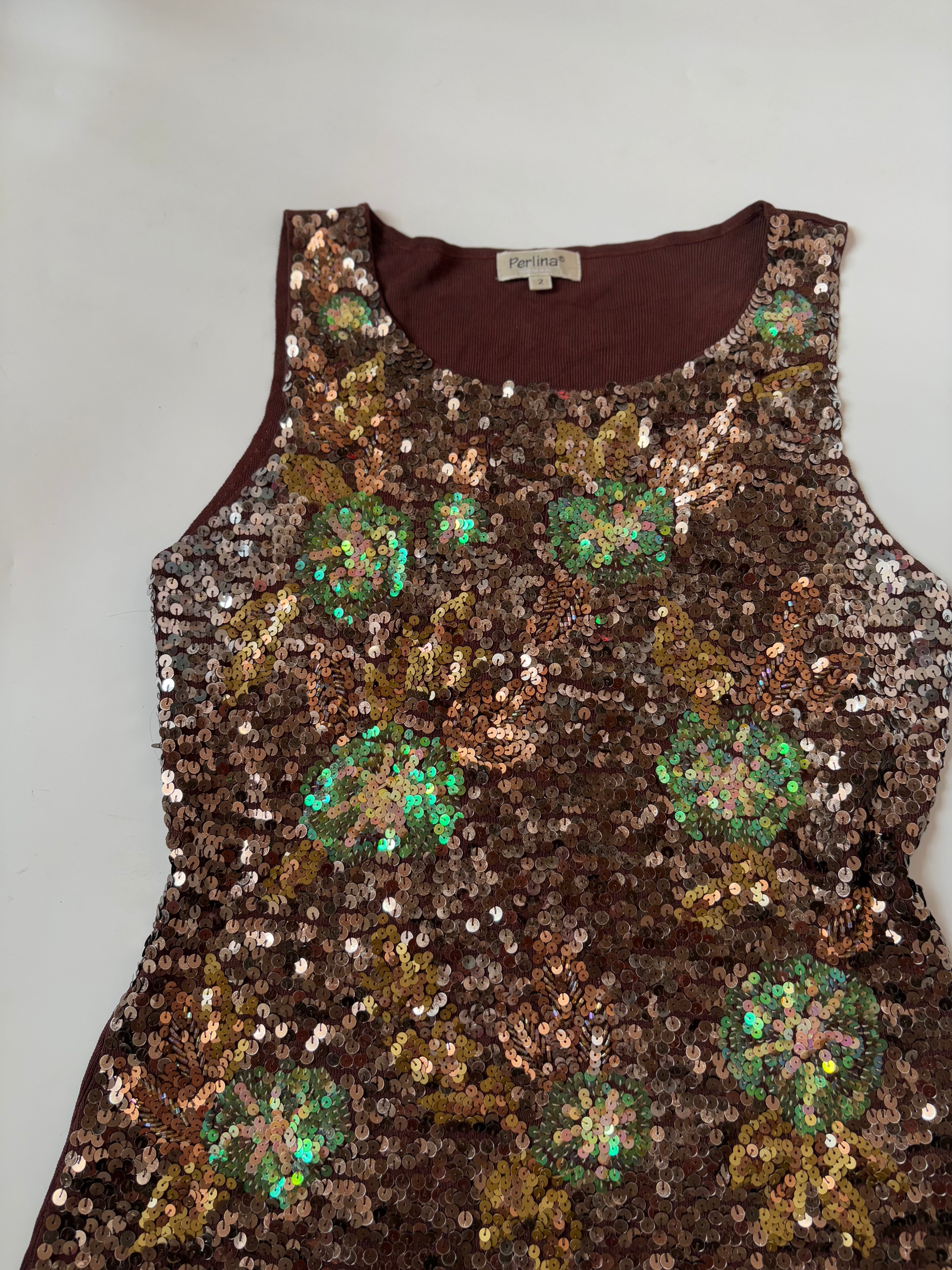 PERLINA shimmer brown top(38-42 inch)