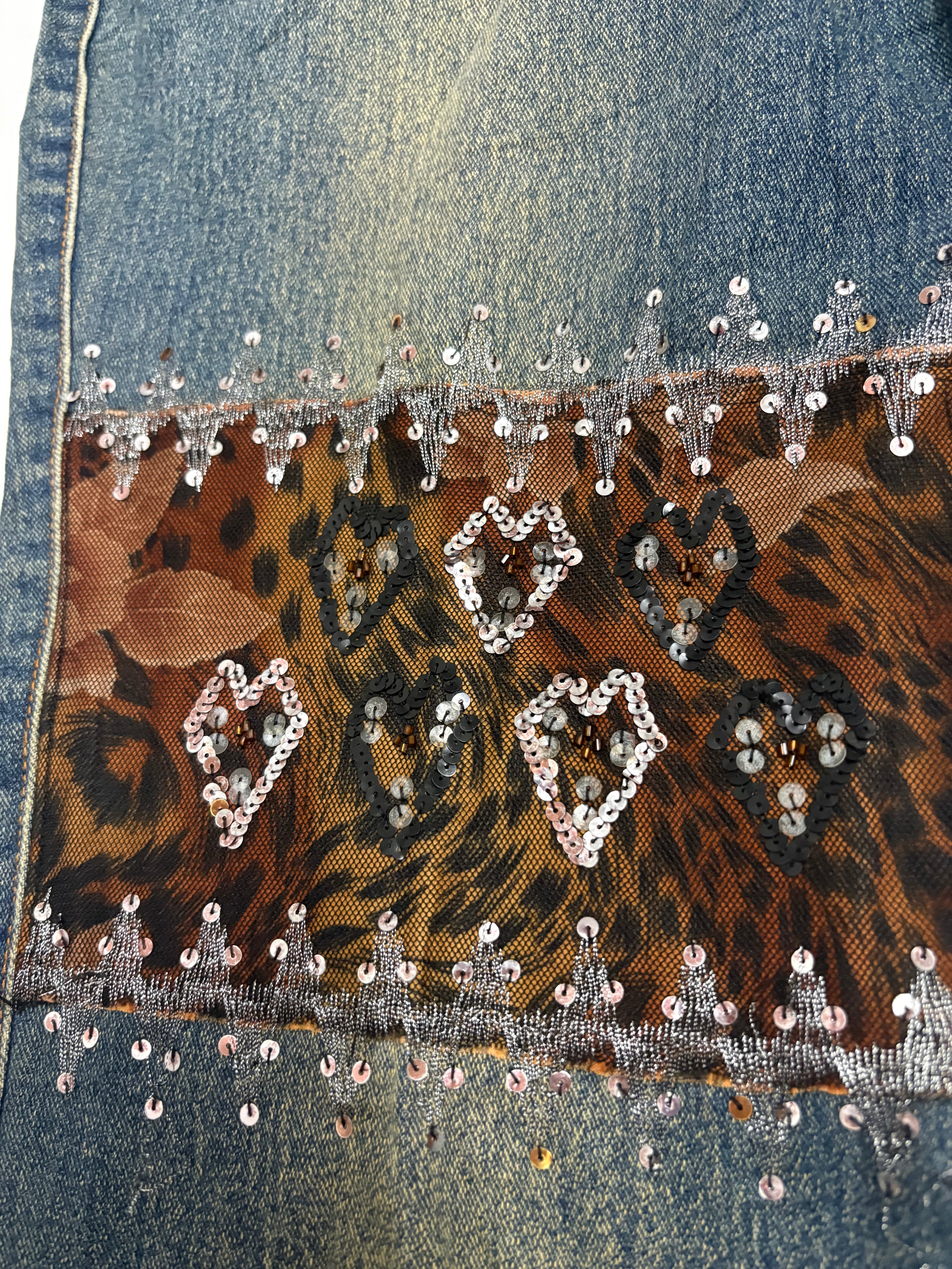 shyger animal printed high waist jeans (36inch)