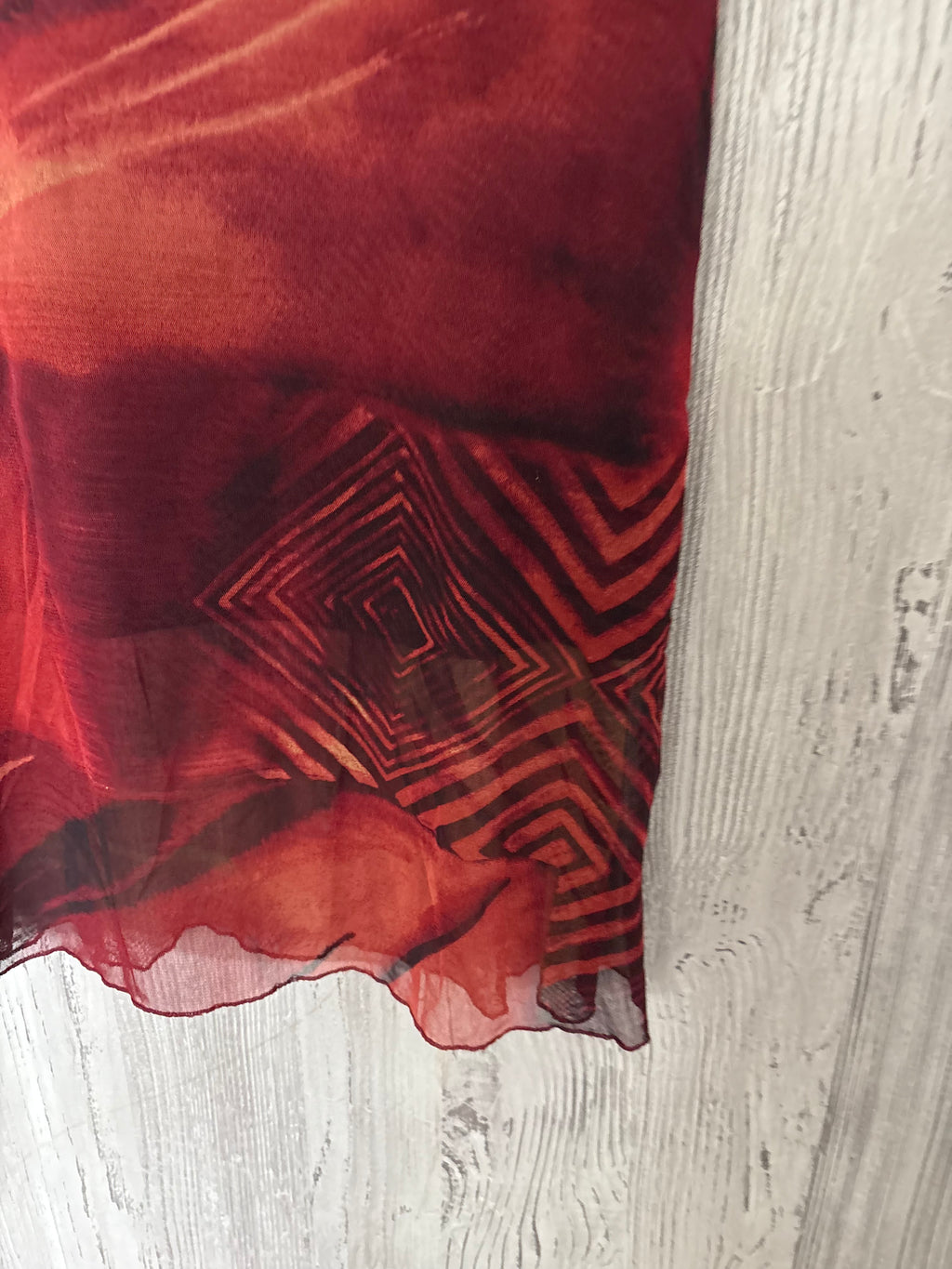 Maroon abstract printed skirt(34-38inch)