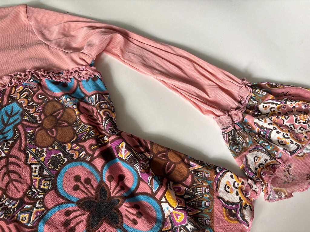 Beaded floral pink top(40-42 inch)