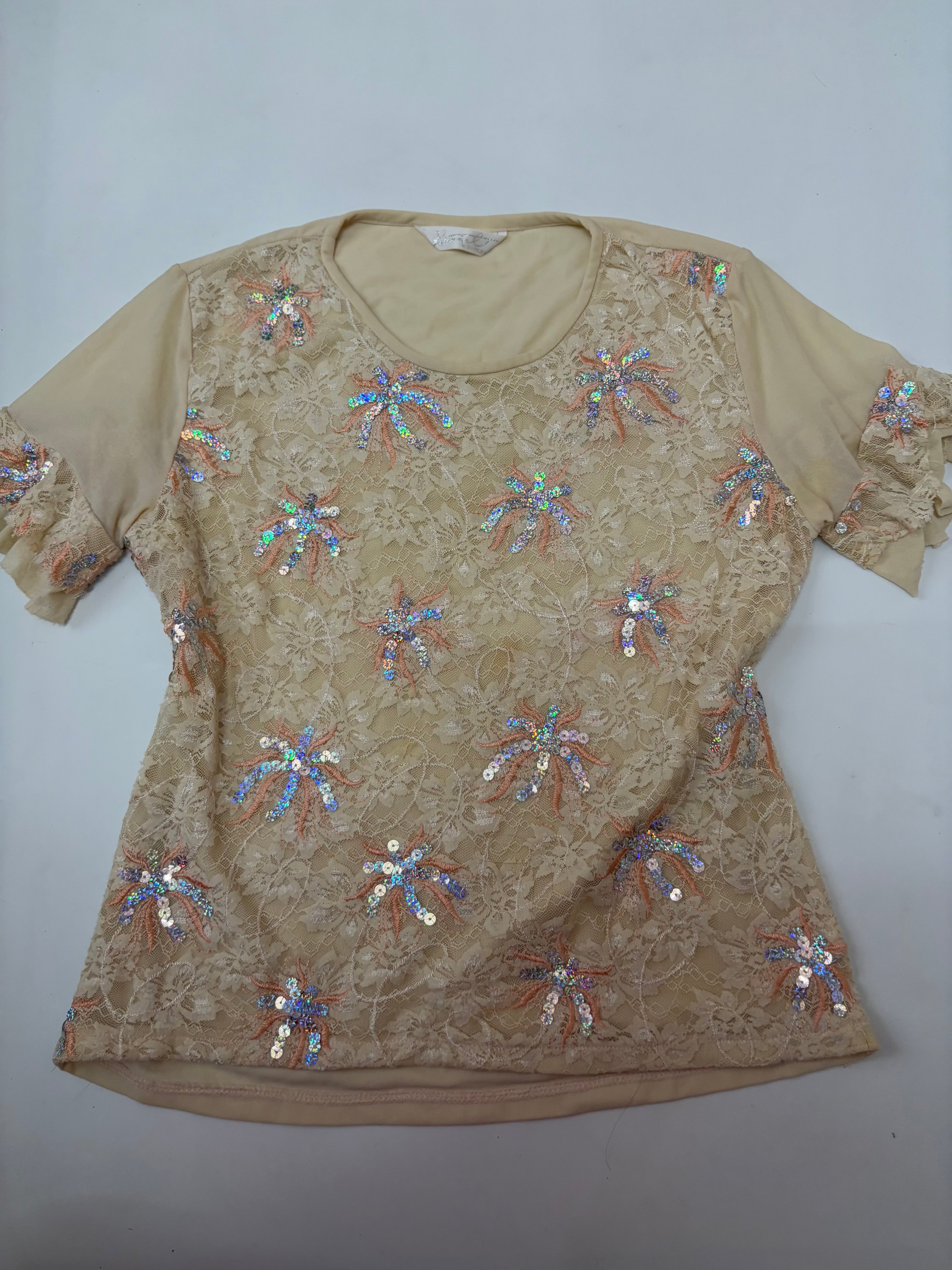 Kivenst beige net top(36-40inch)