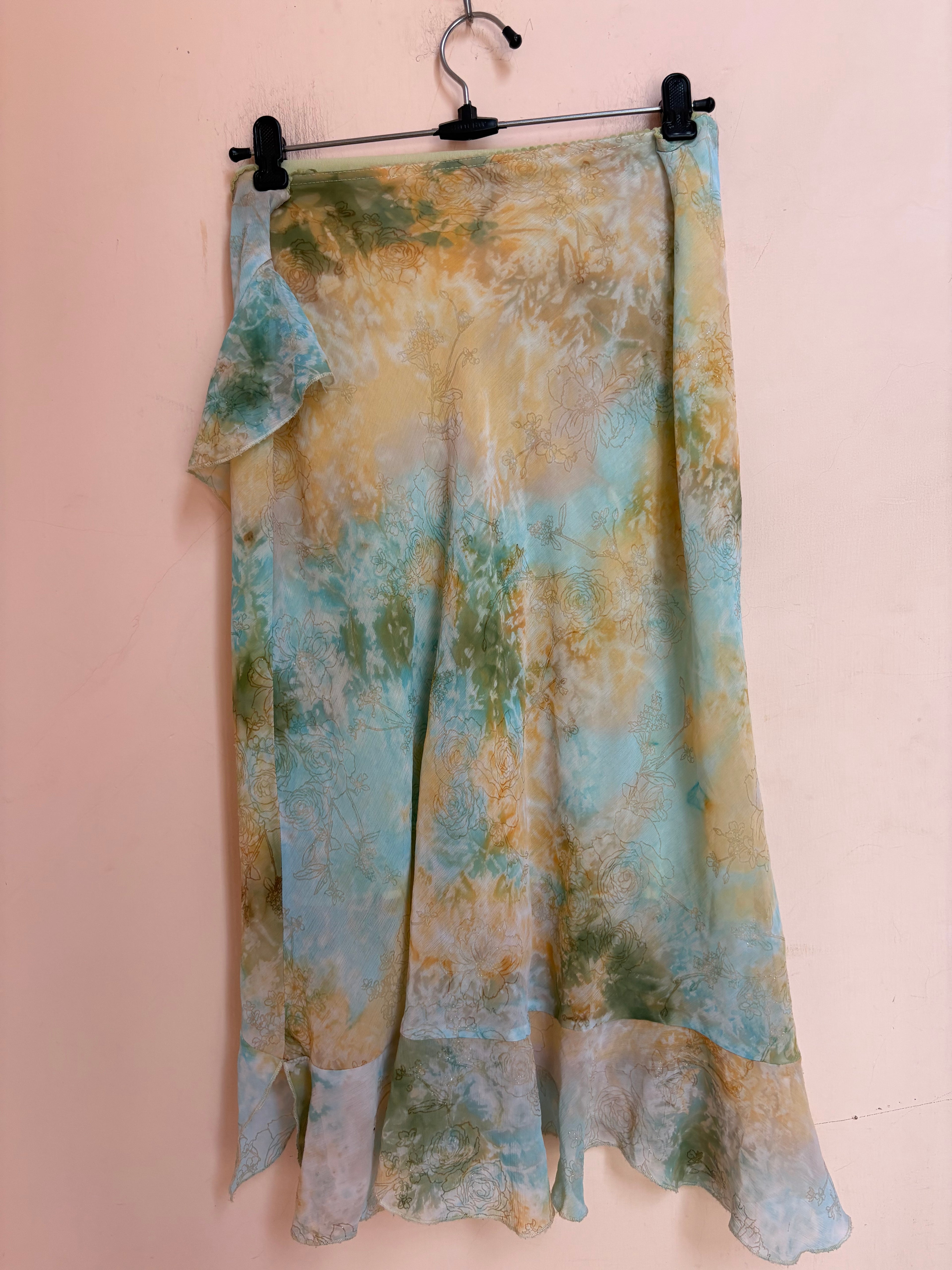 Tie dye shiny skirt(34-38 inch)