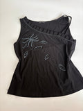 Beaded floral black top(32-34 inch)