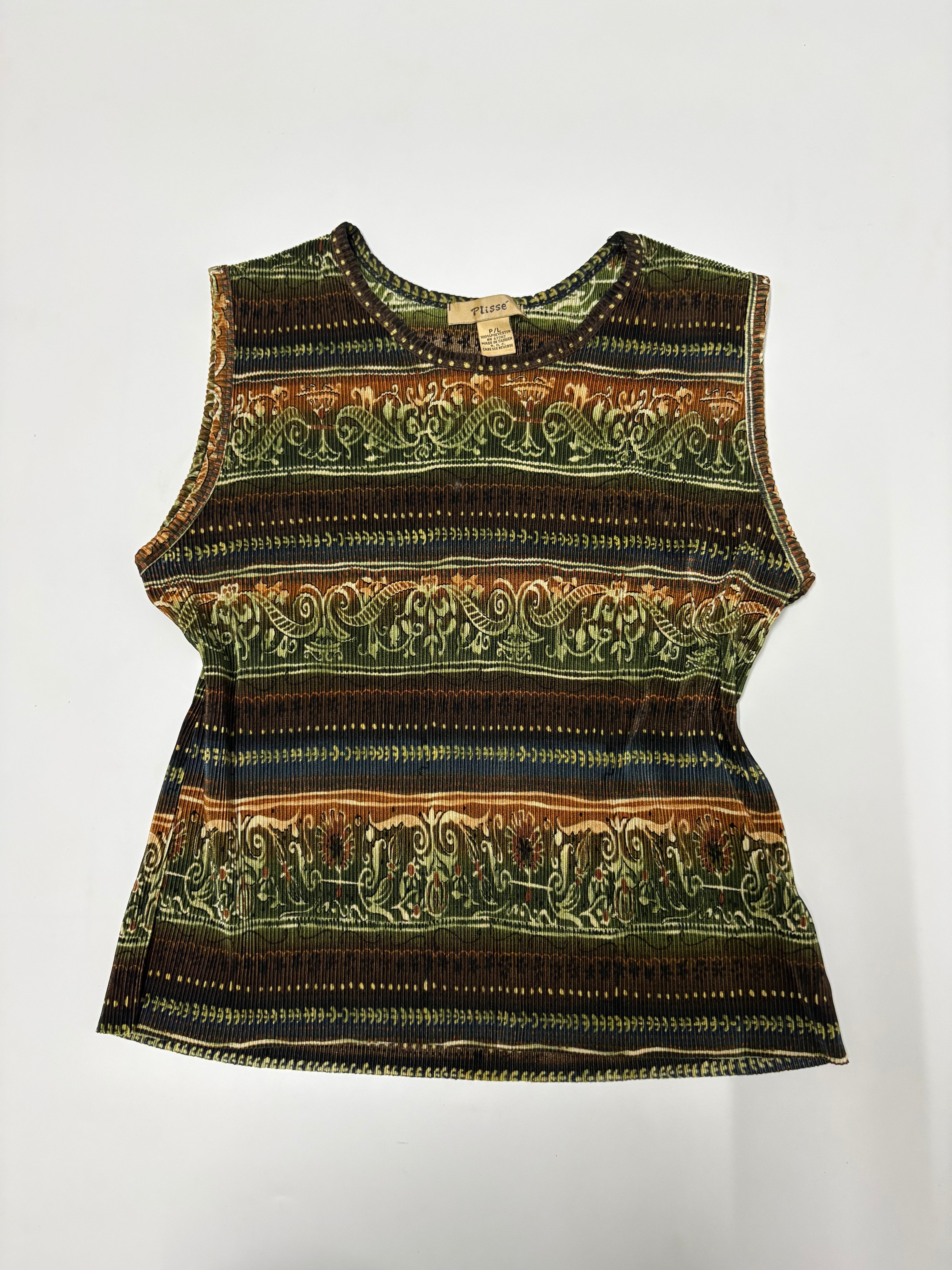 plisse green top (36-40inch)