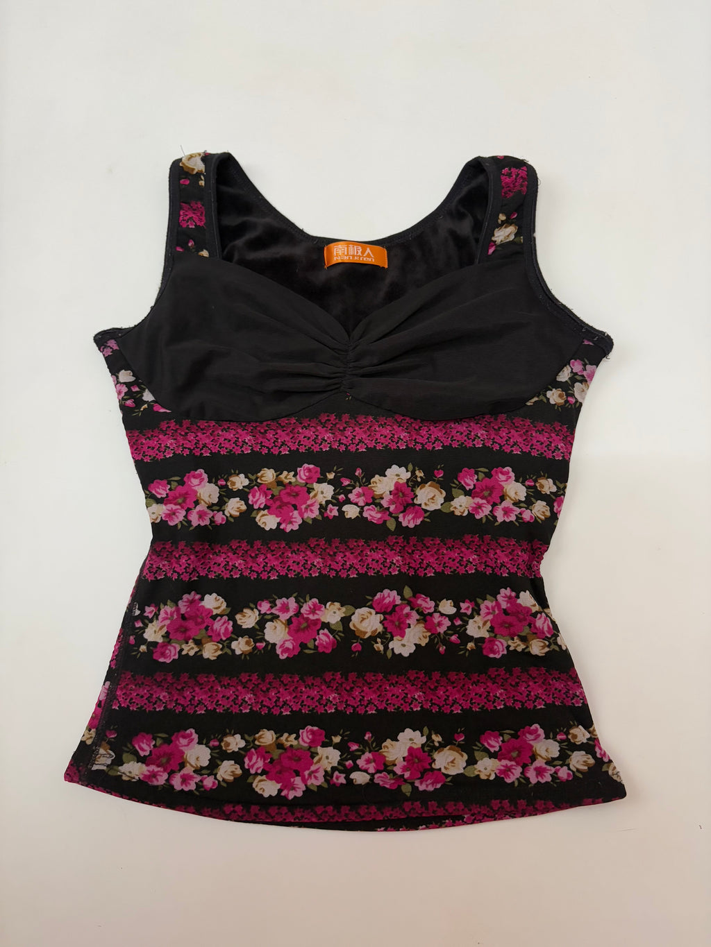 NANJIREN black floral top(32-36inch)