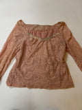 Pink border flower net top(38-40 inch)