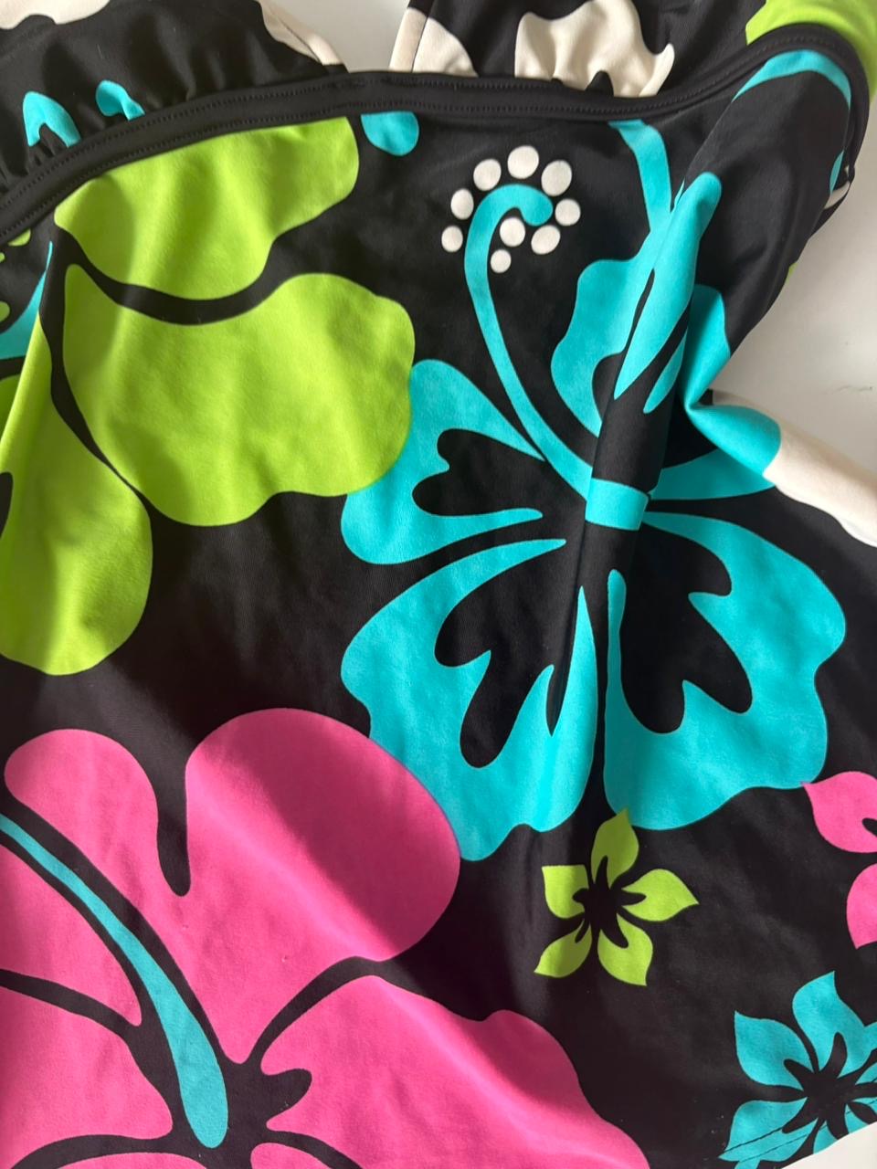 Floral black halter top(28 inch)