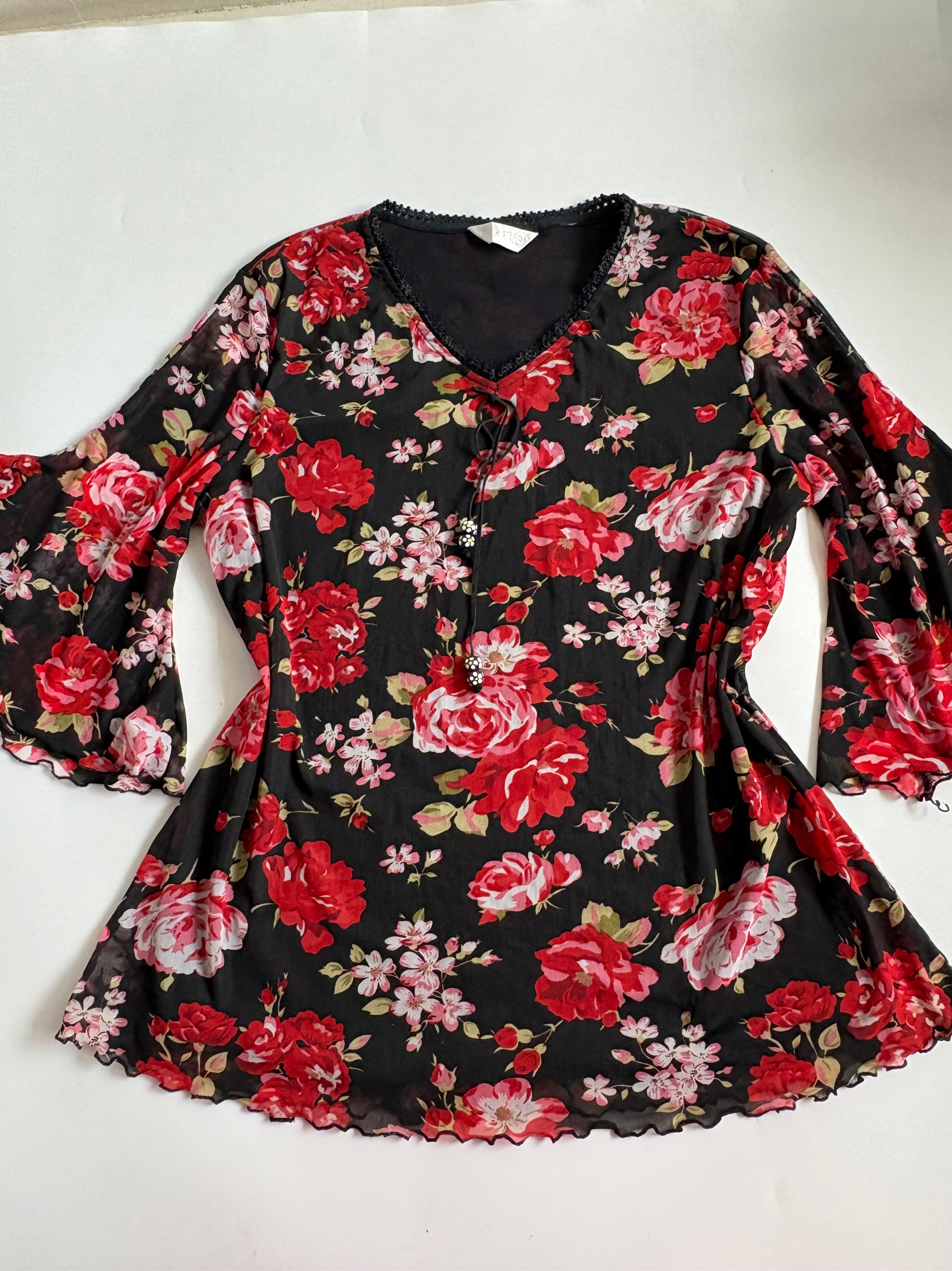 dar fure v neck floral top (42-46inch)