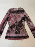 Floral purple top(32-36 inch)