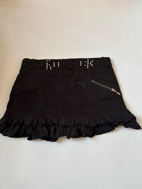 black pleated mini skirt (26-28inch)