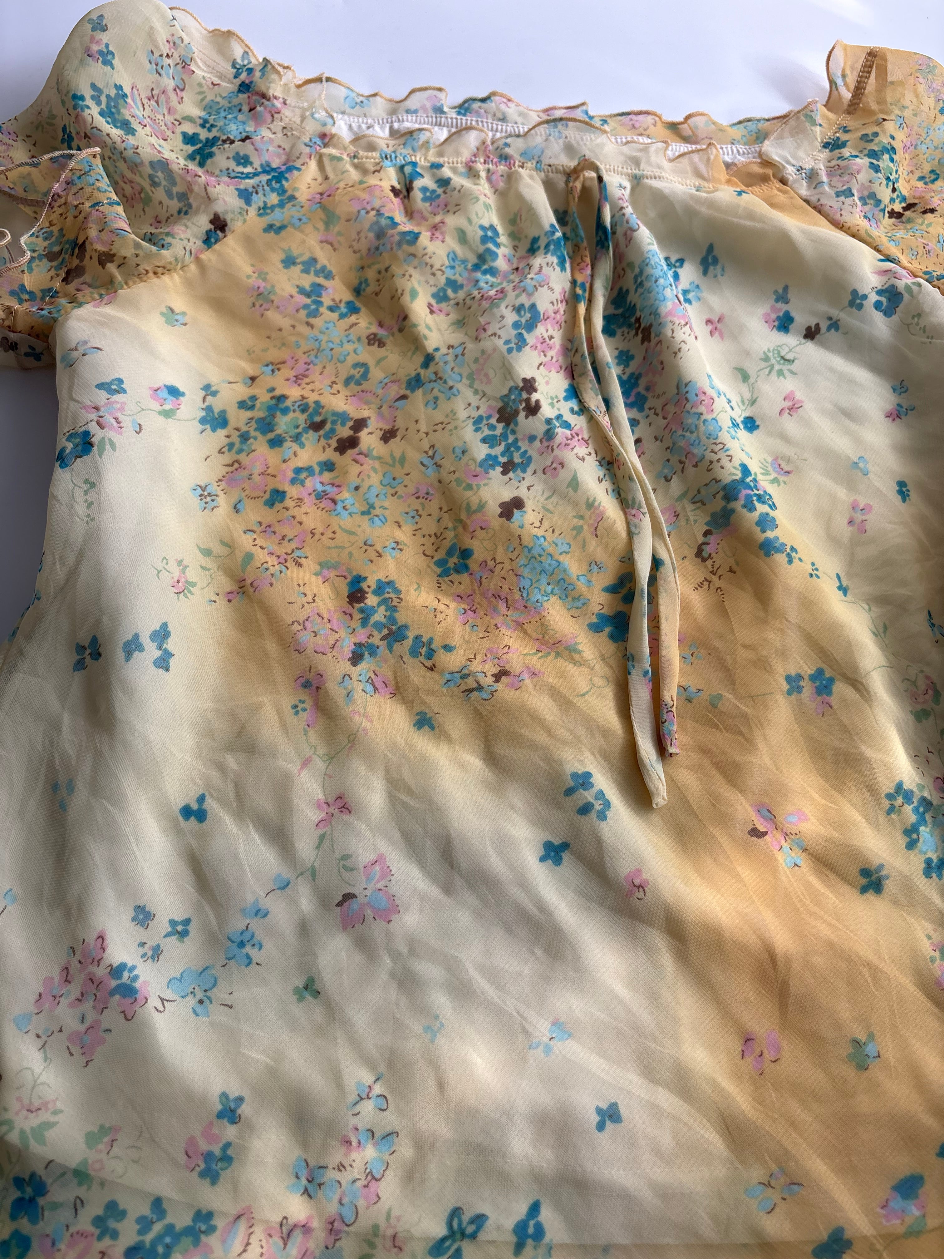 butter yellow floral top (42inch)