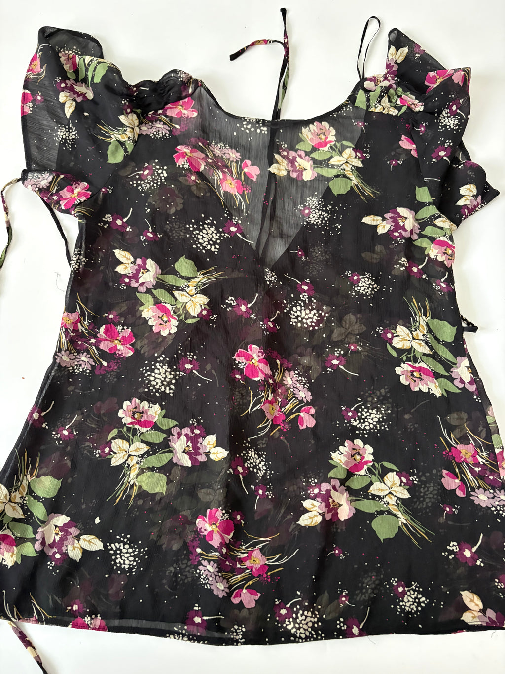 Black floral colourful top(38-40 inch)