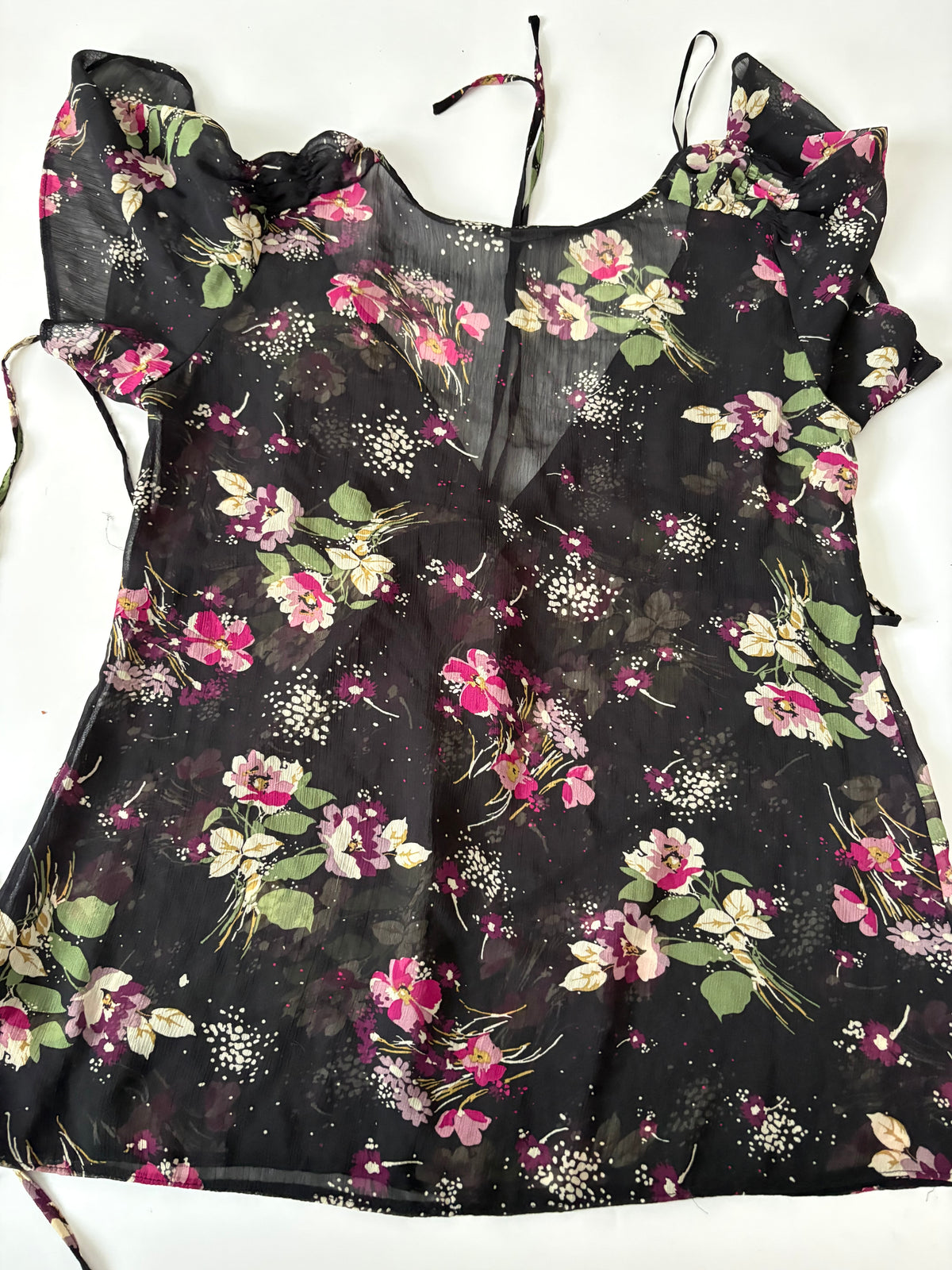Black floral colourful top(38-40 inch)