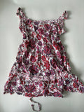 Reddish floral white top(38 inch)