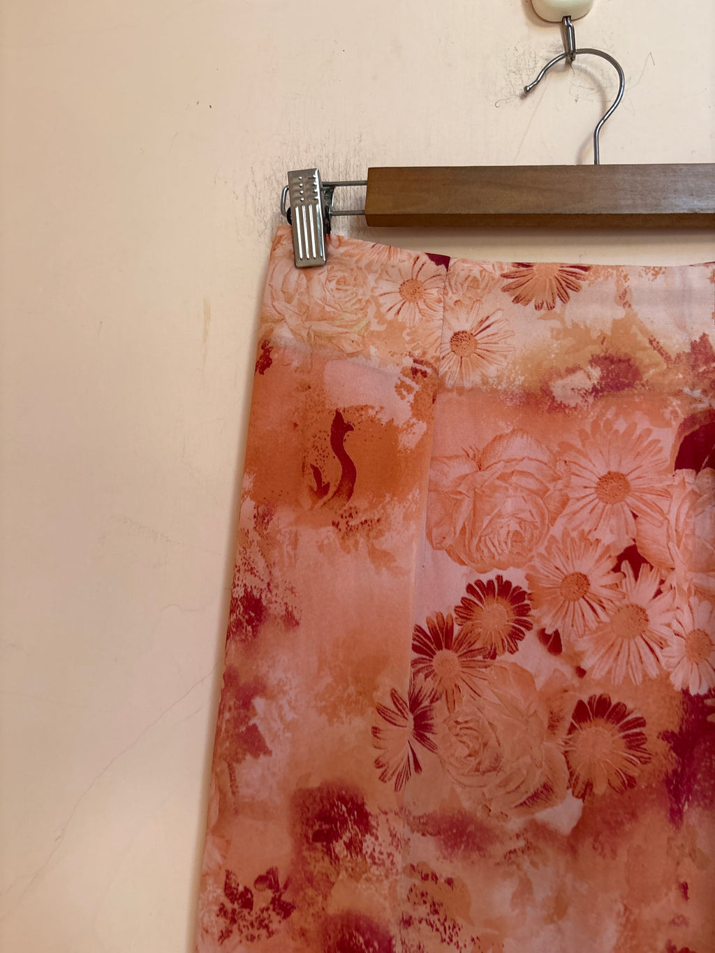 Peach floral skirt(32 inch)