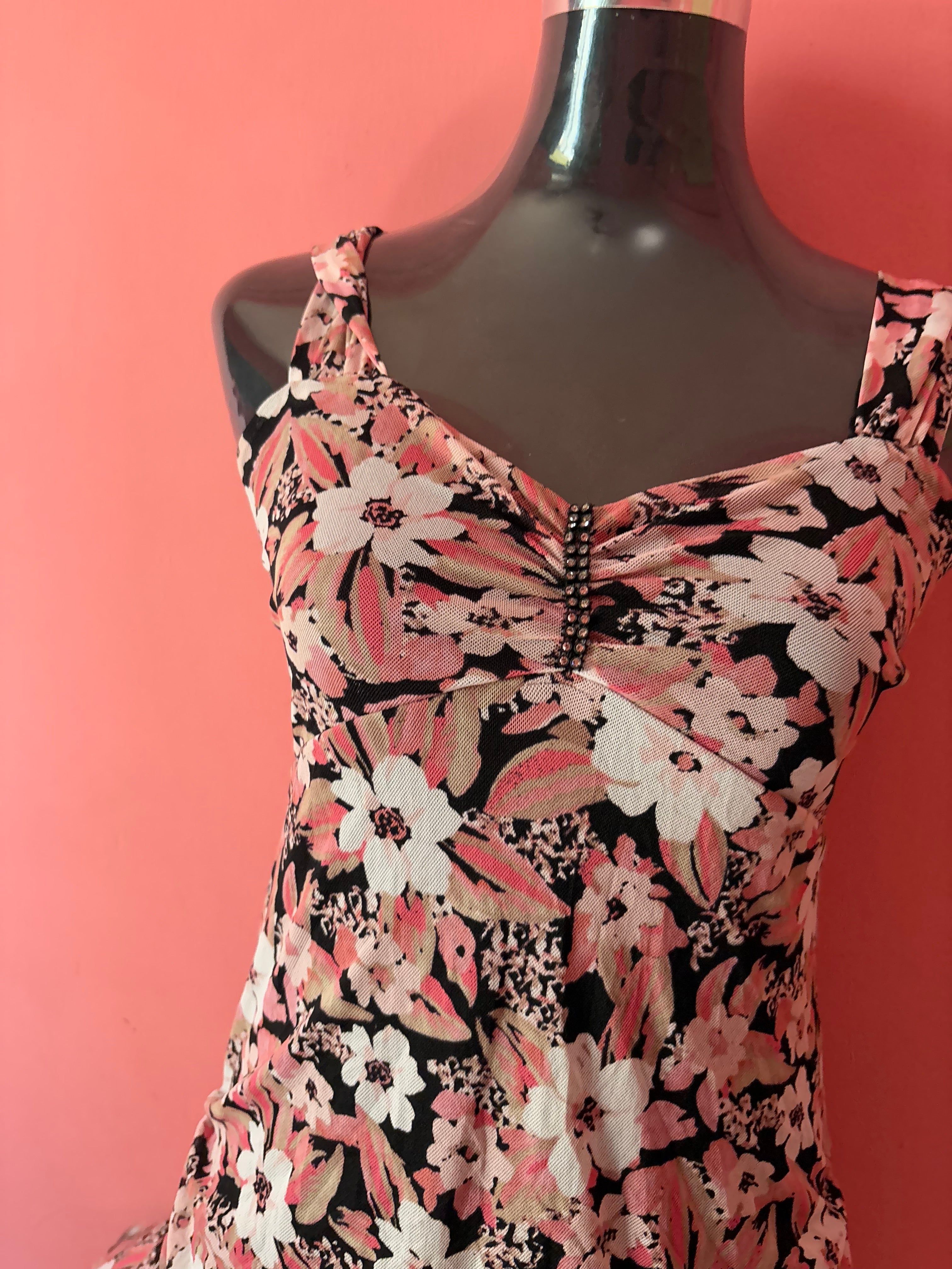 Black floral dress(34-36inch)