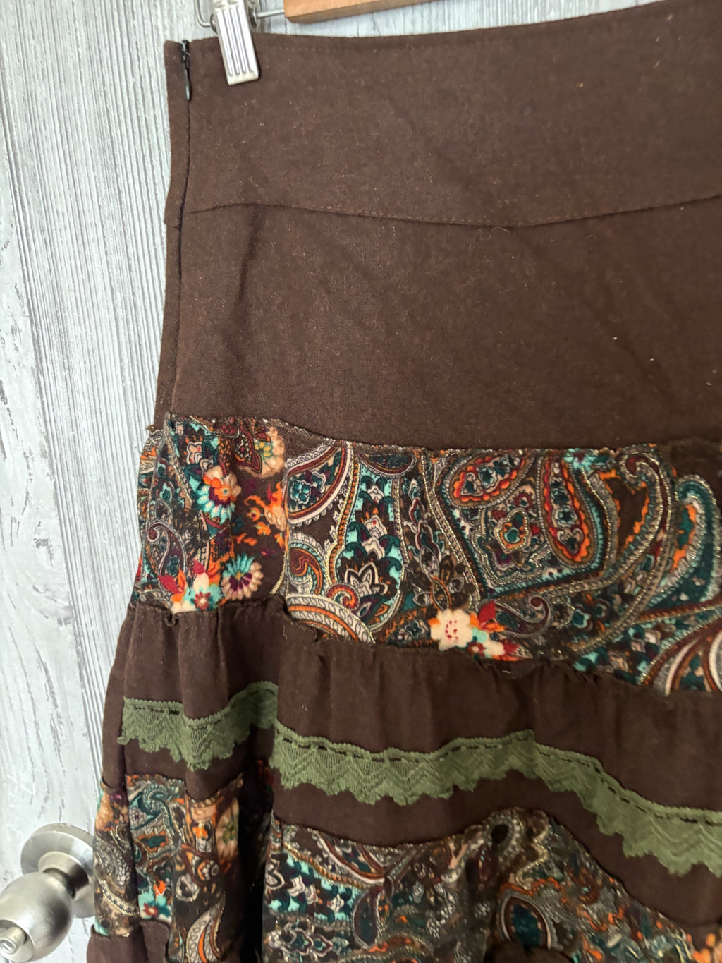 LIVILLE brown floral skirt(26 inch)