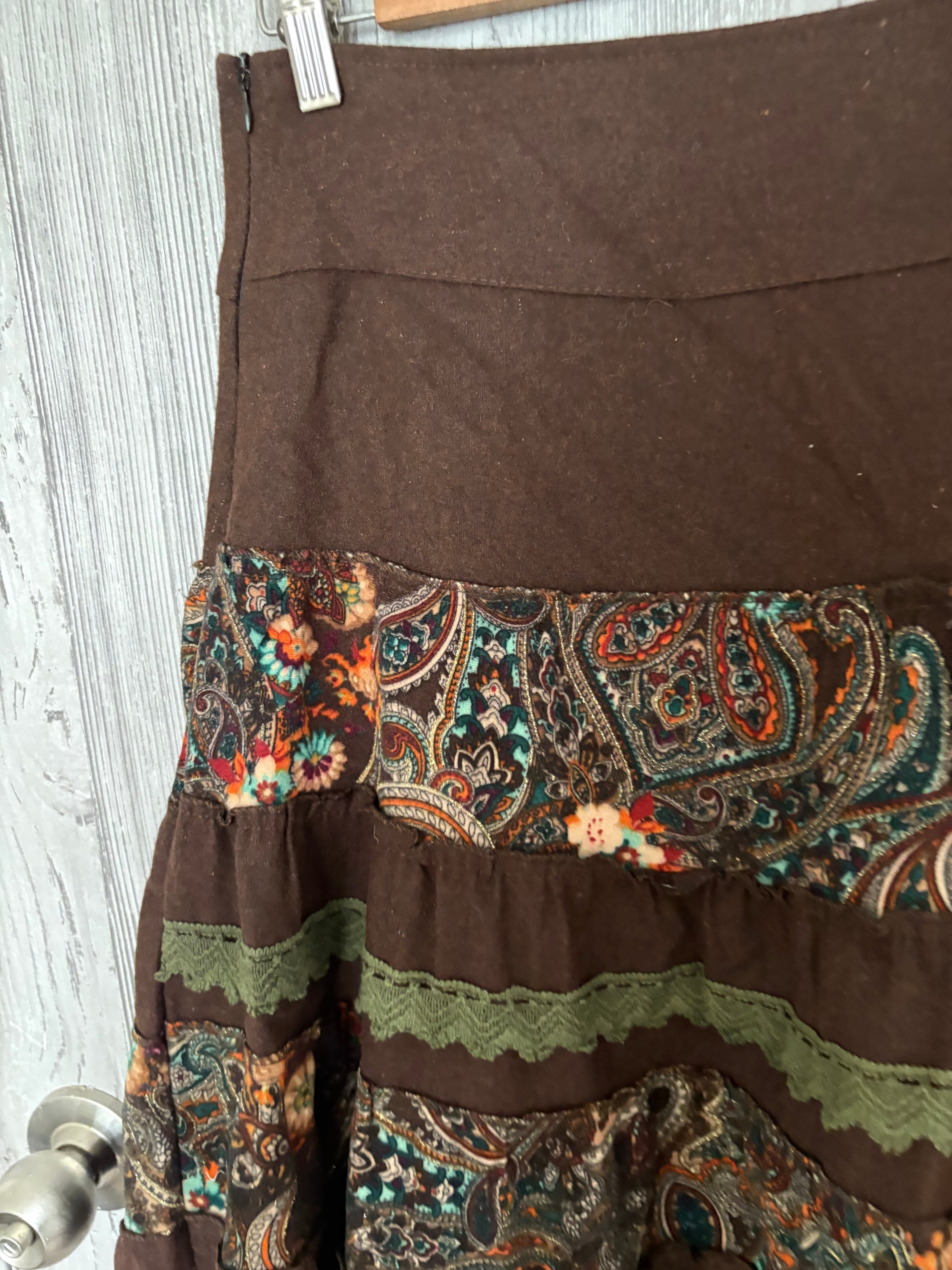 LIVILLE brown floral skirt(26 inch)