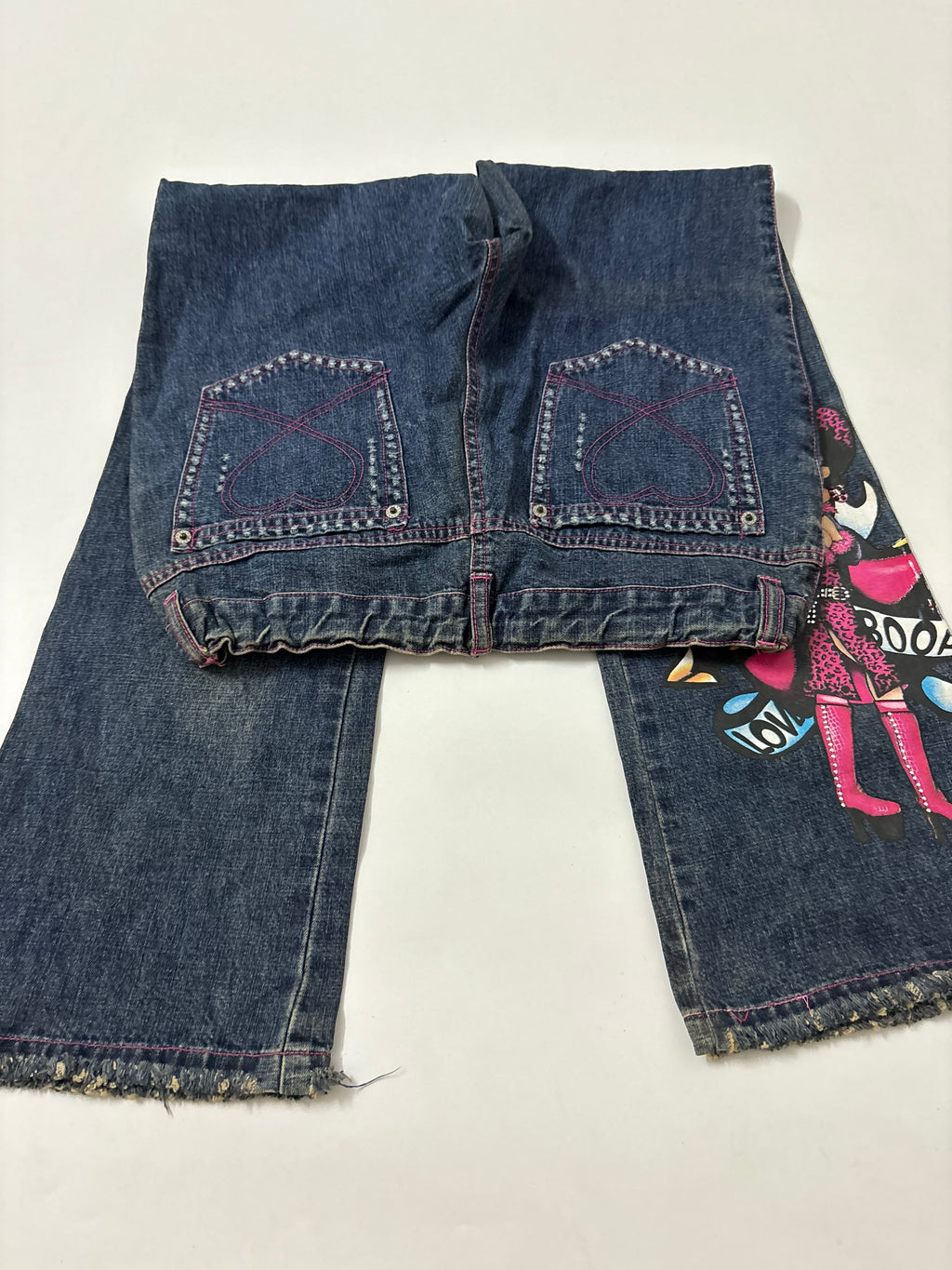 betty boop cowboy low rise flared jeans ( 30inch)