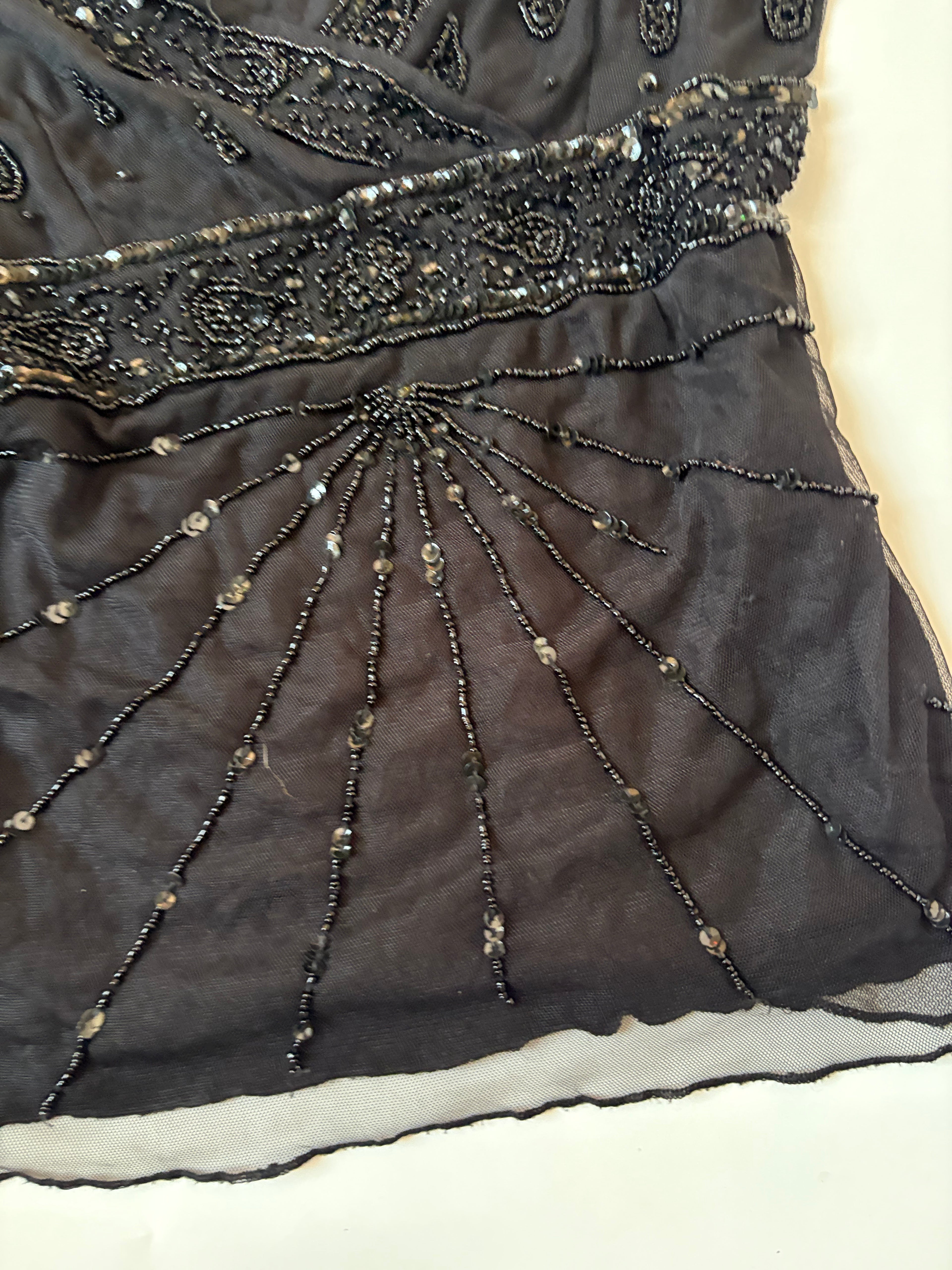 beaded cami black top ( 34-36inch)