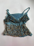 beaded blue cami top (36-38inch)