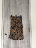 brown floral viscose skirt (32-36inch)