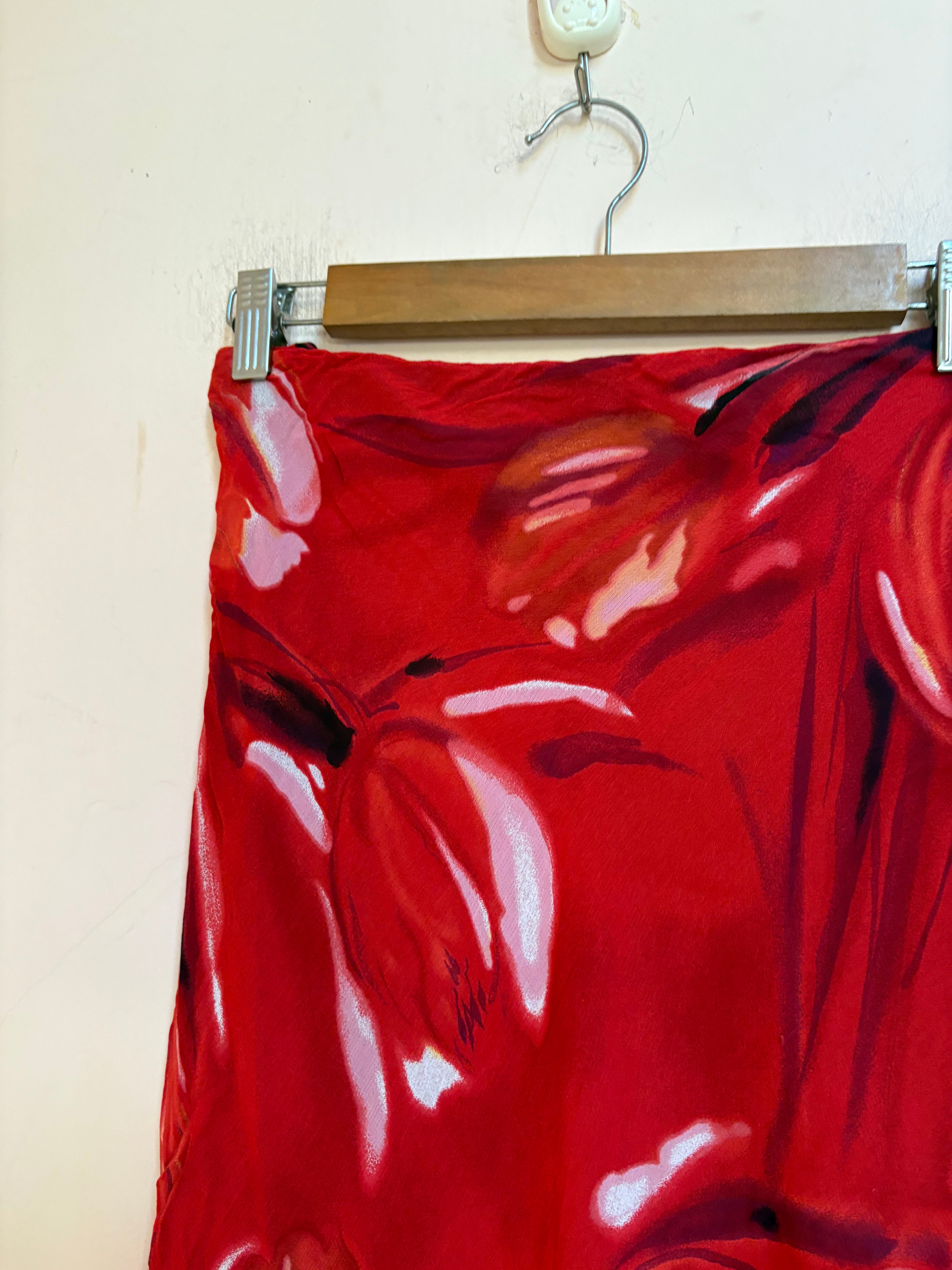 Red floral skirt(30 inch)