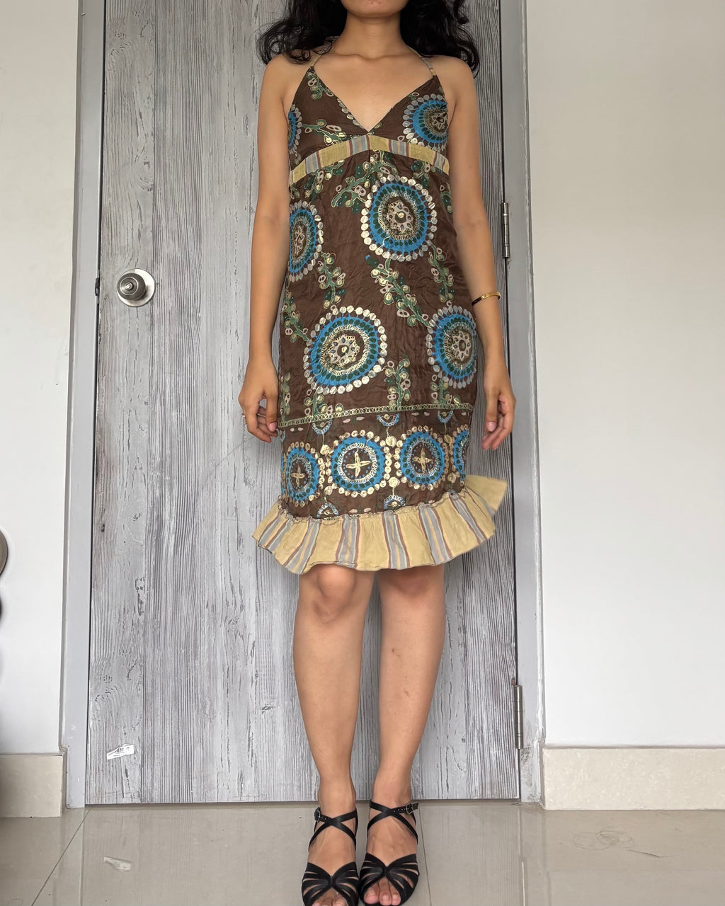halter neck swirl dress (bust 32inch)