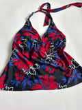 Floral black halter top(38-40 inch)
