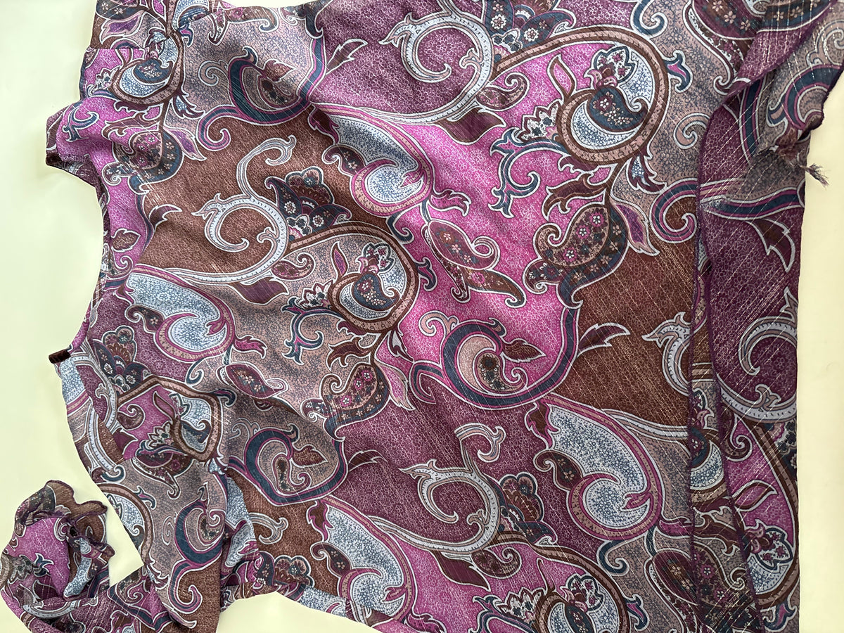 Purple full sleeve floral top(56-60 inch)