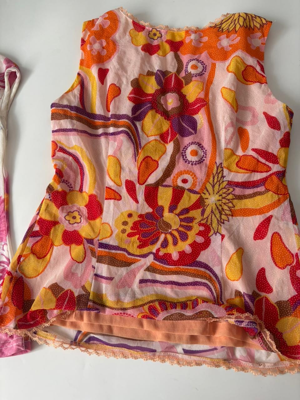 Beaded floral orange top(36 inch)