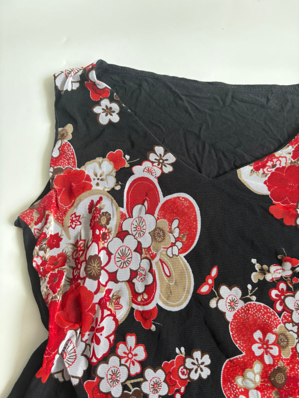 Floral colourful black top(38-42 inch)
