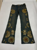Bleu du nord shiny floral mid rise jeans(30 inch)