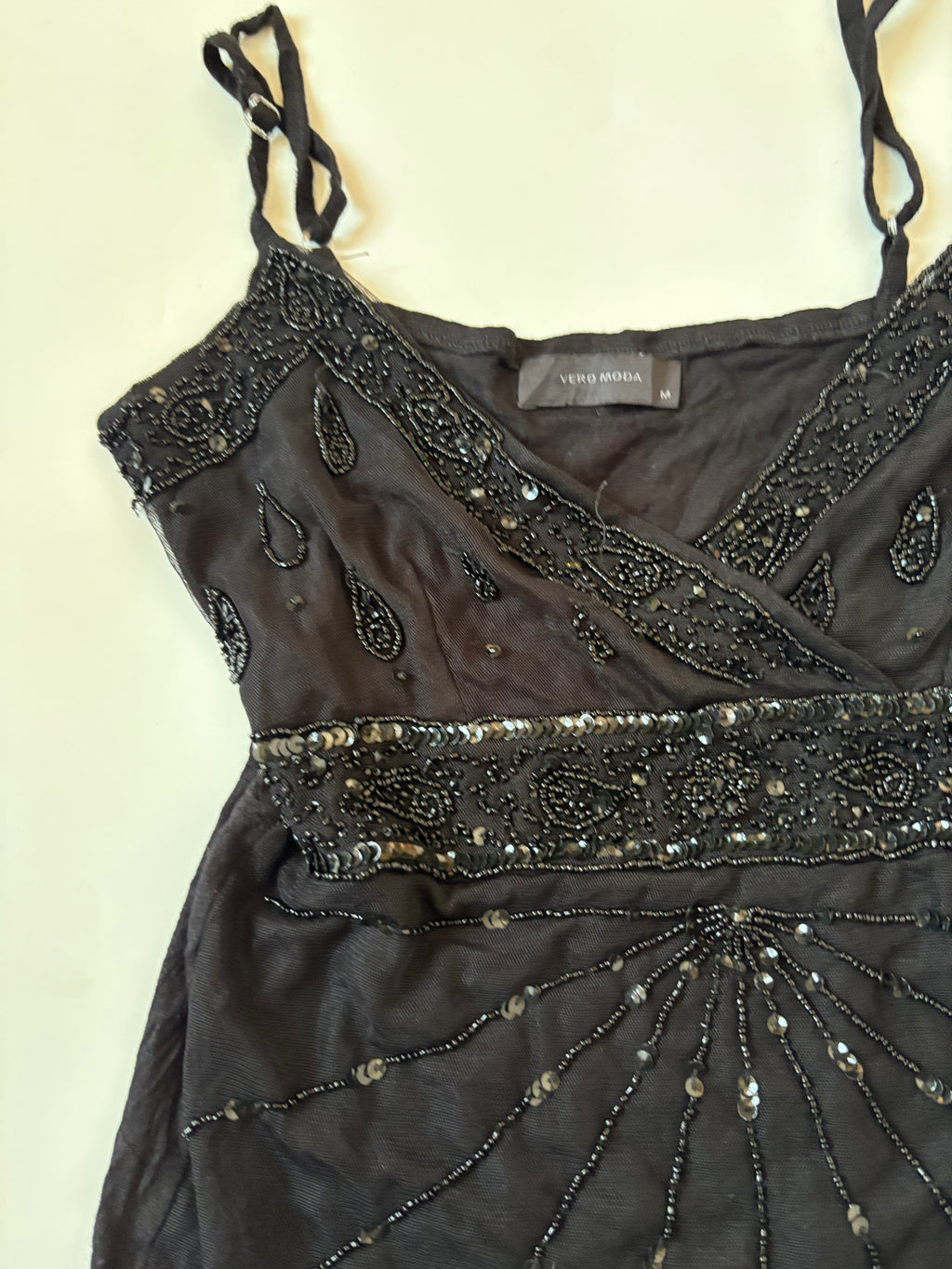 beaded cami black top ( 34-36inch)