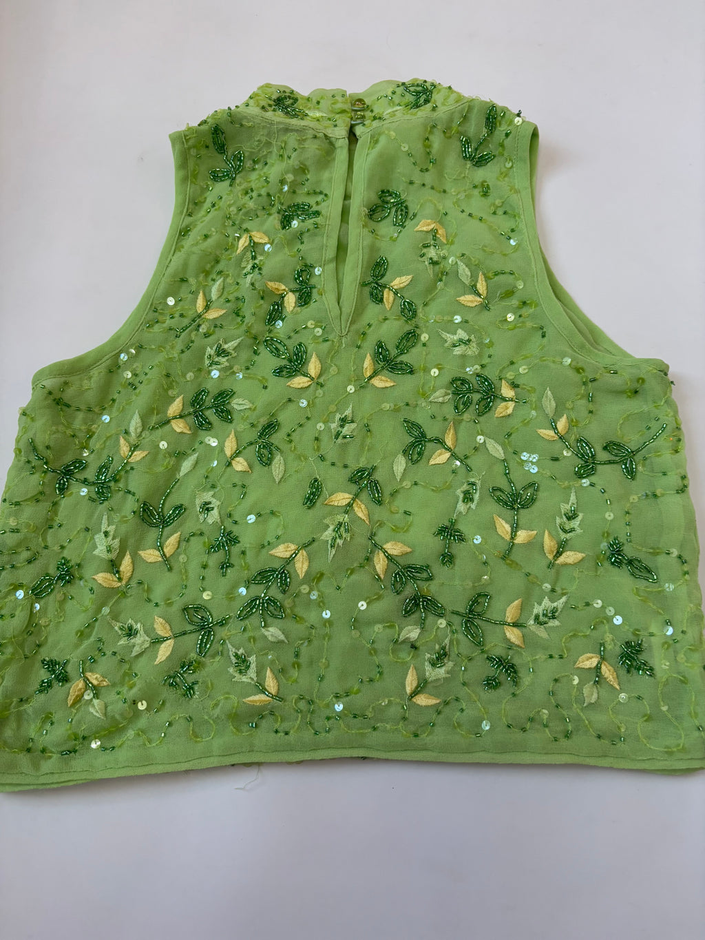 Nice and chic green beaded top(36 inch)