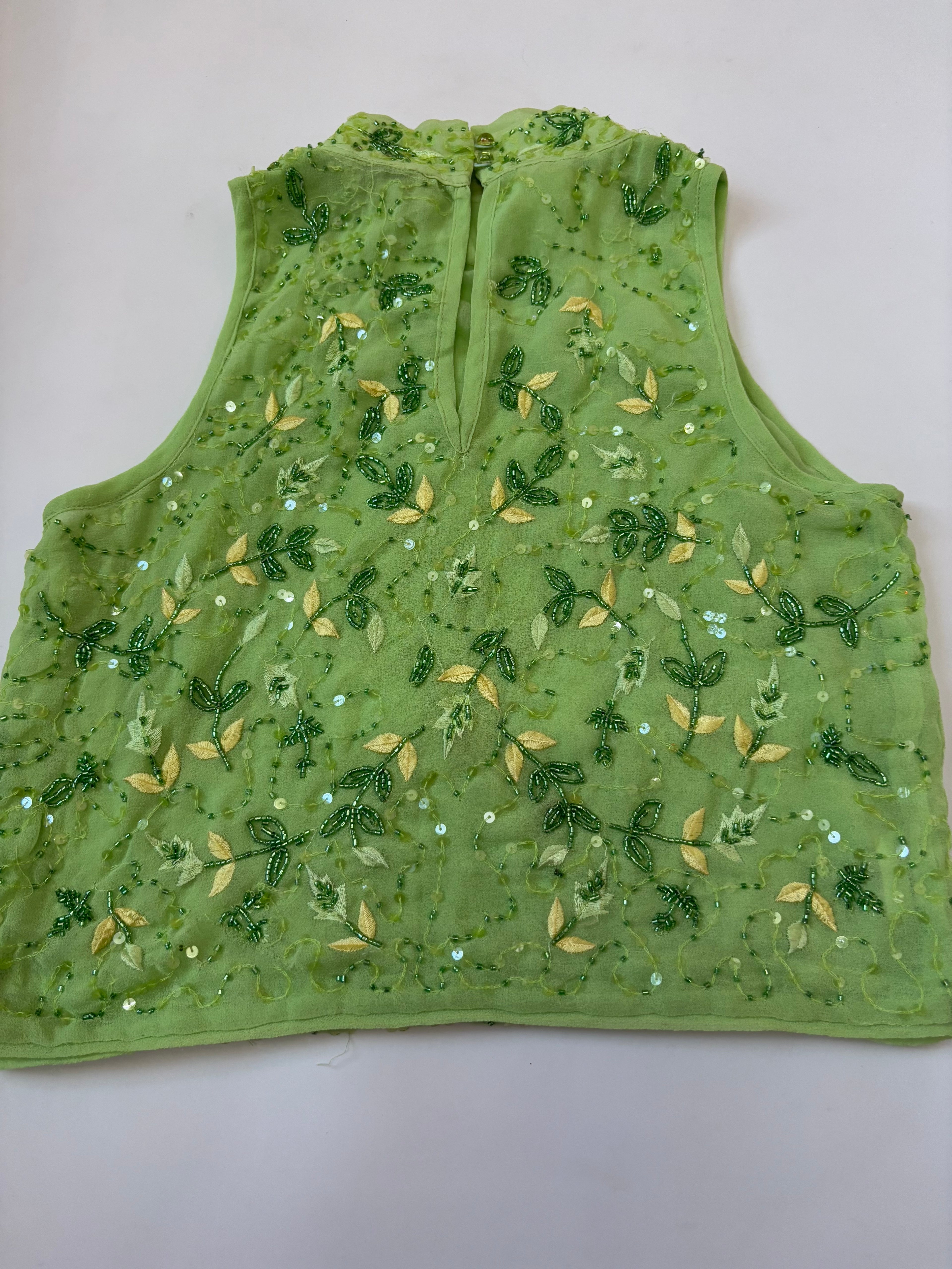 Nice and chic green beaded top(36 inch)