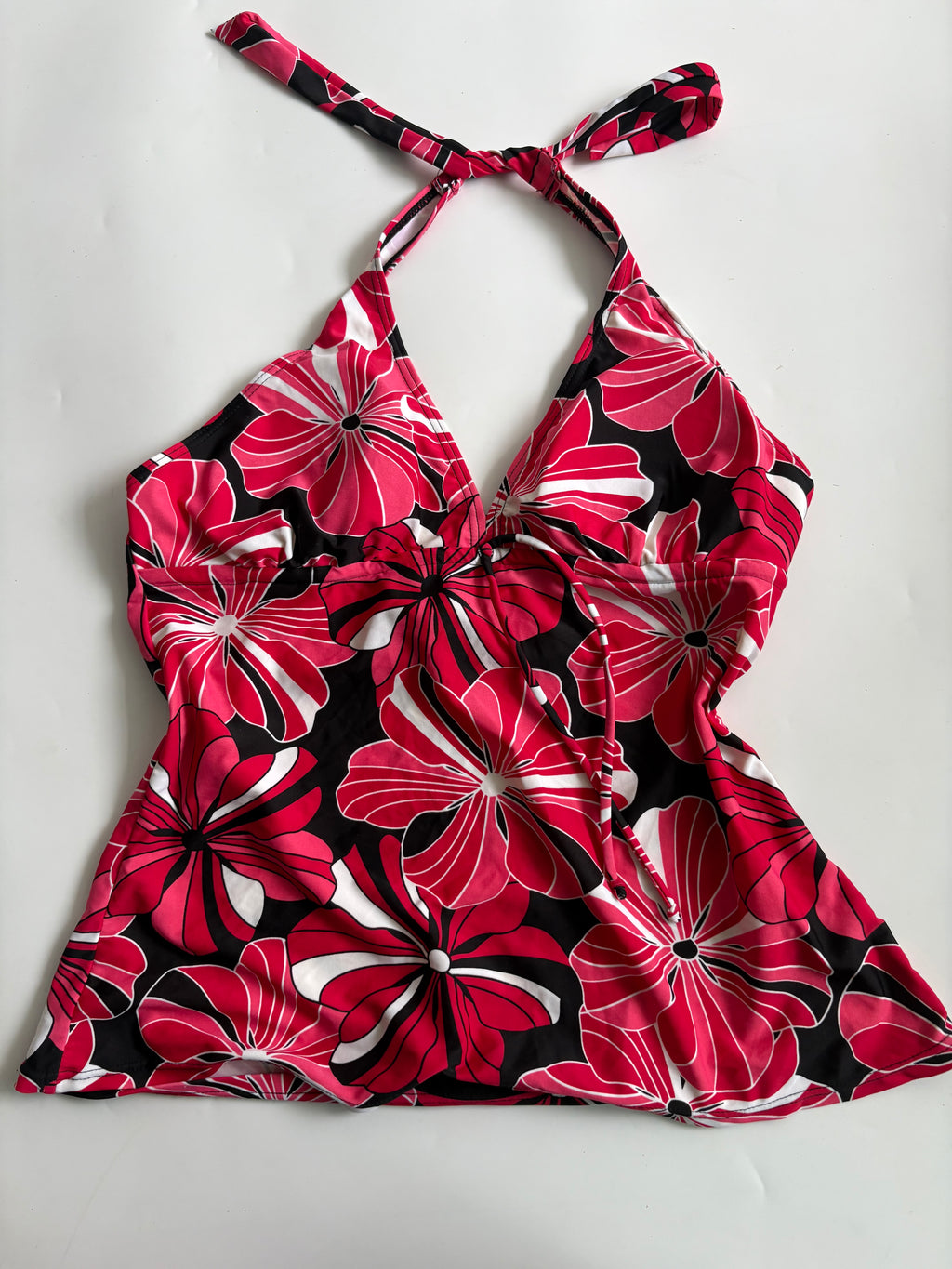 red floral halter neck padded (36inch)