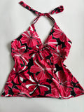 red floral halter neck padded (36inch)