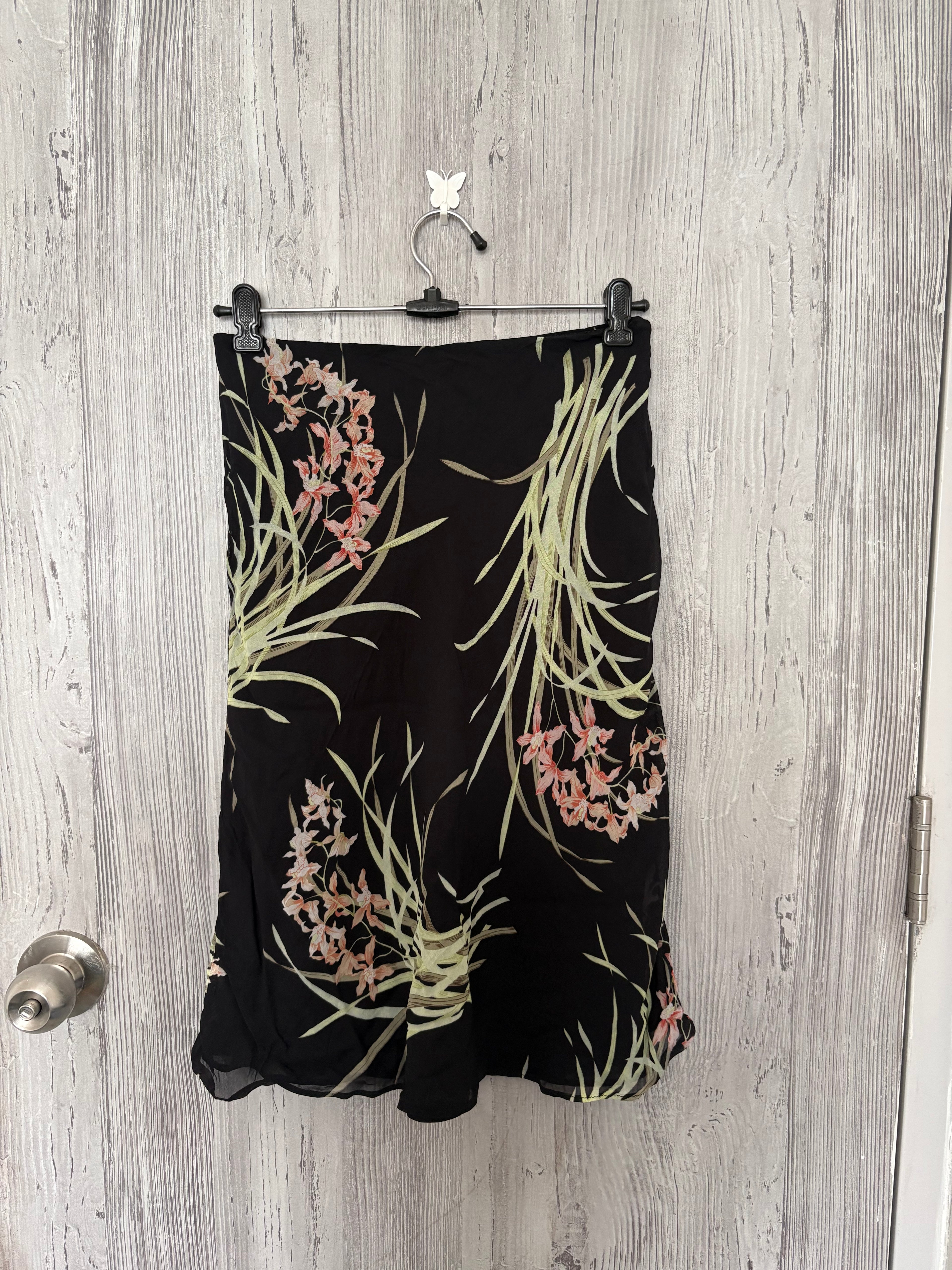 LILY black floral skirt(30-34 inch)