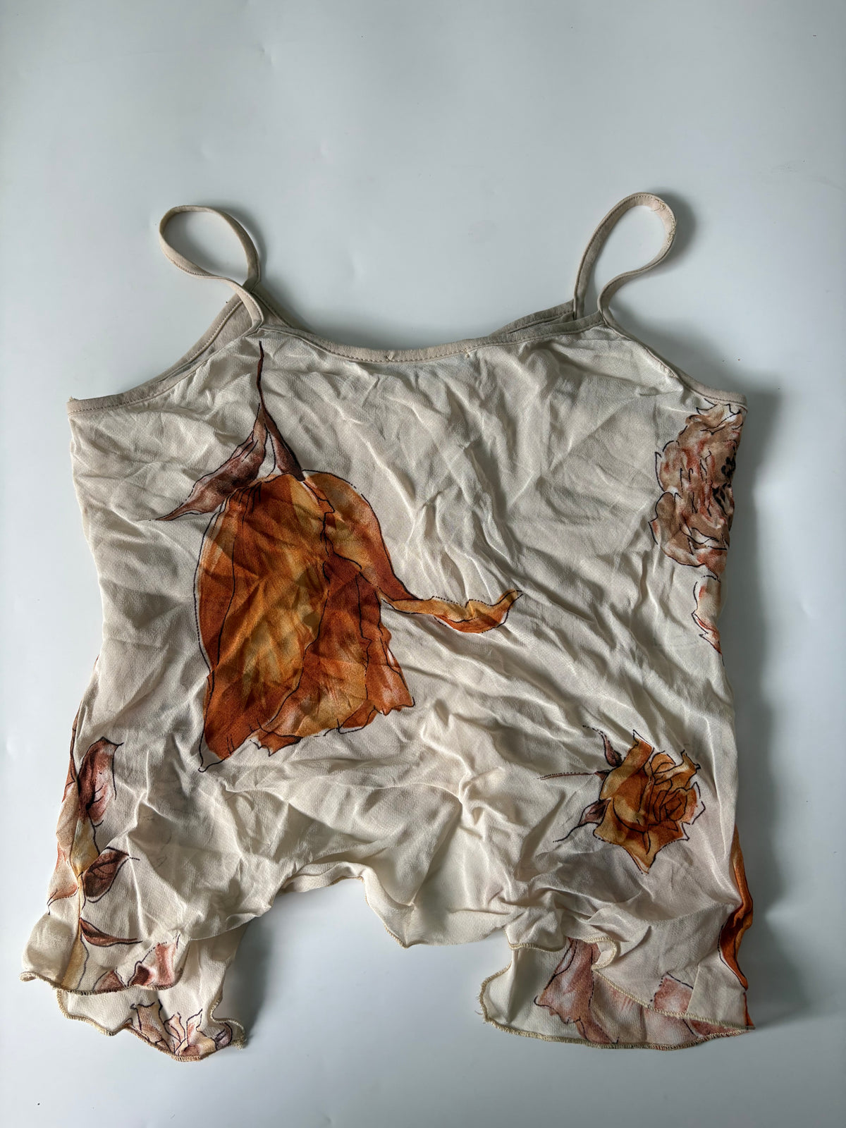 Orange flower white top(32 inch)