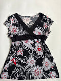 Tattoo floral black top(38-40 inch)