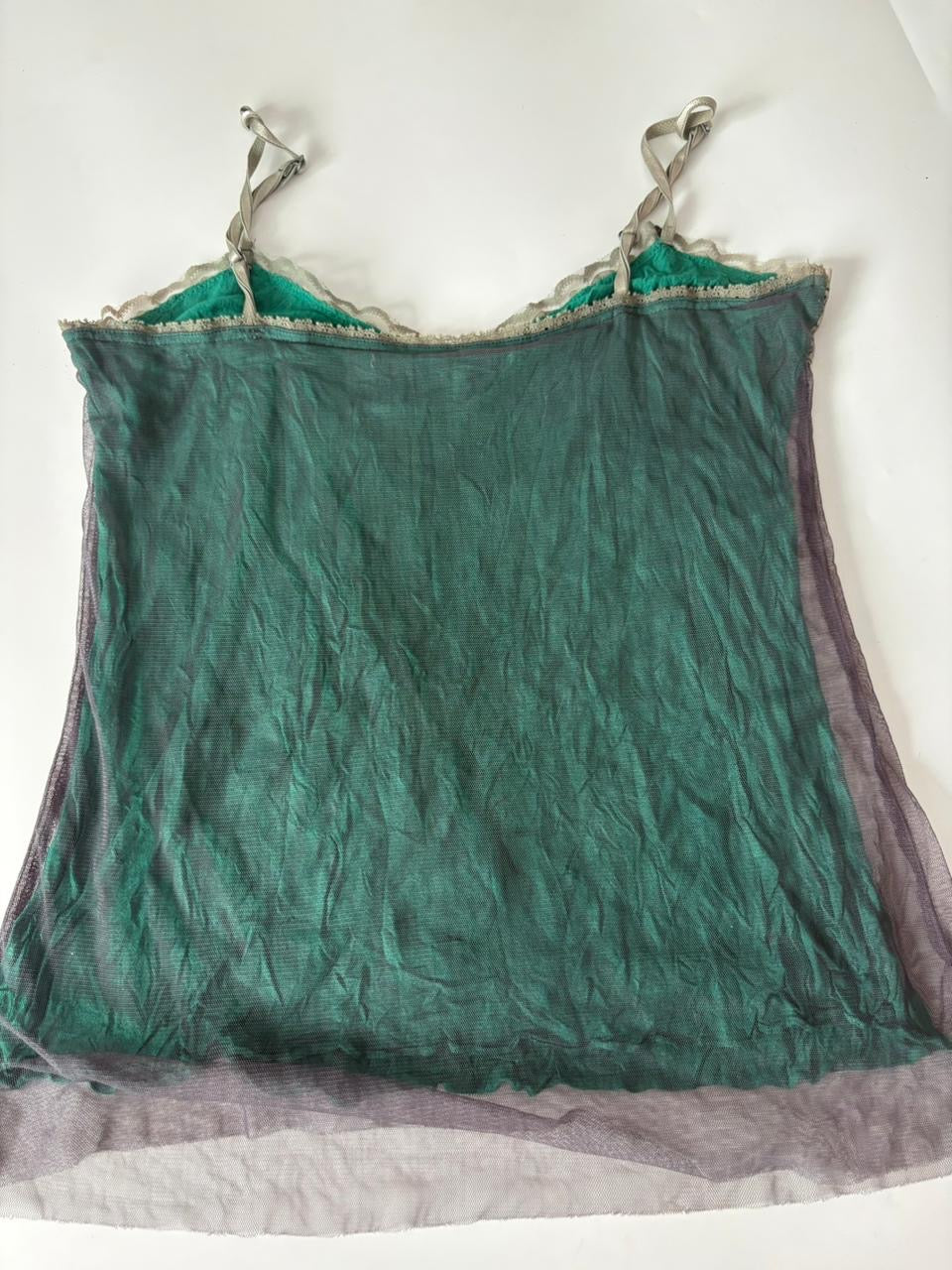 Pretty net work green cami top(30 inch)