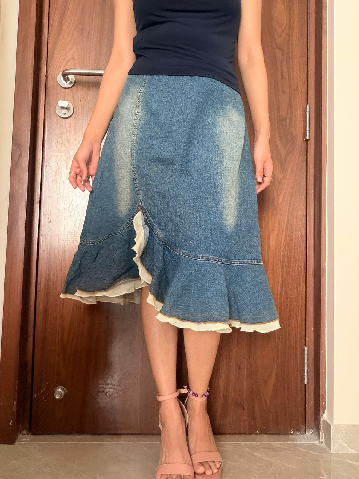 Ruffle side way skirt(30 inch)