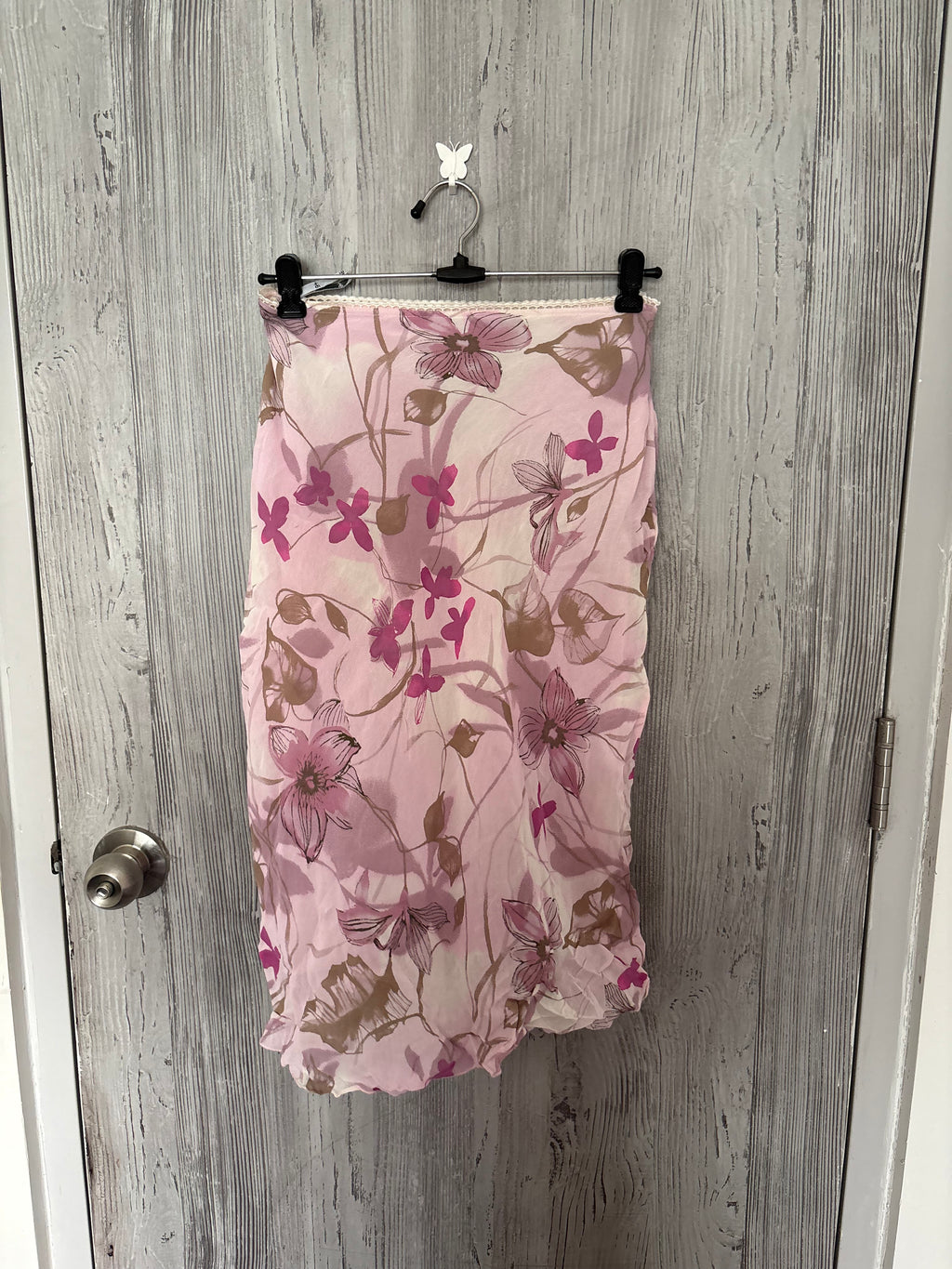 purple floral pretty skirt(36-38 inch)