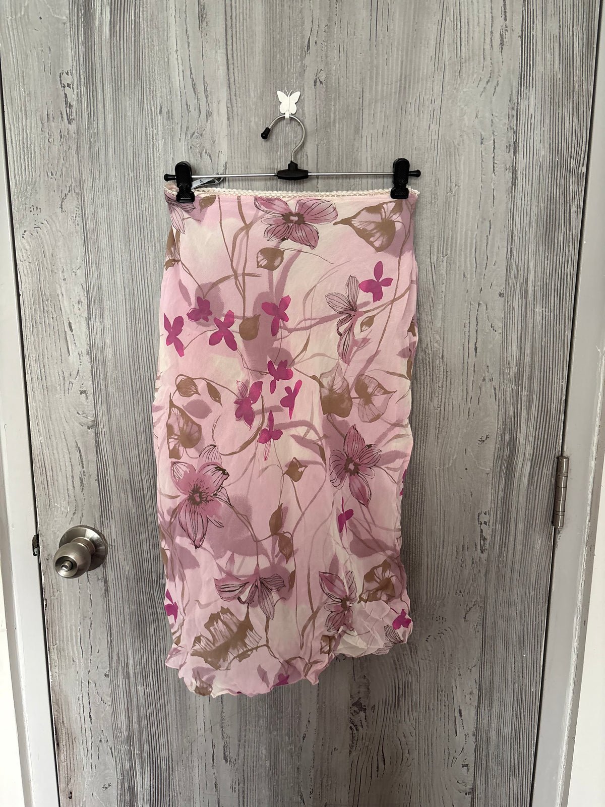 purple floral pretty skirt(36-38 inch)
