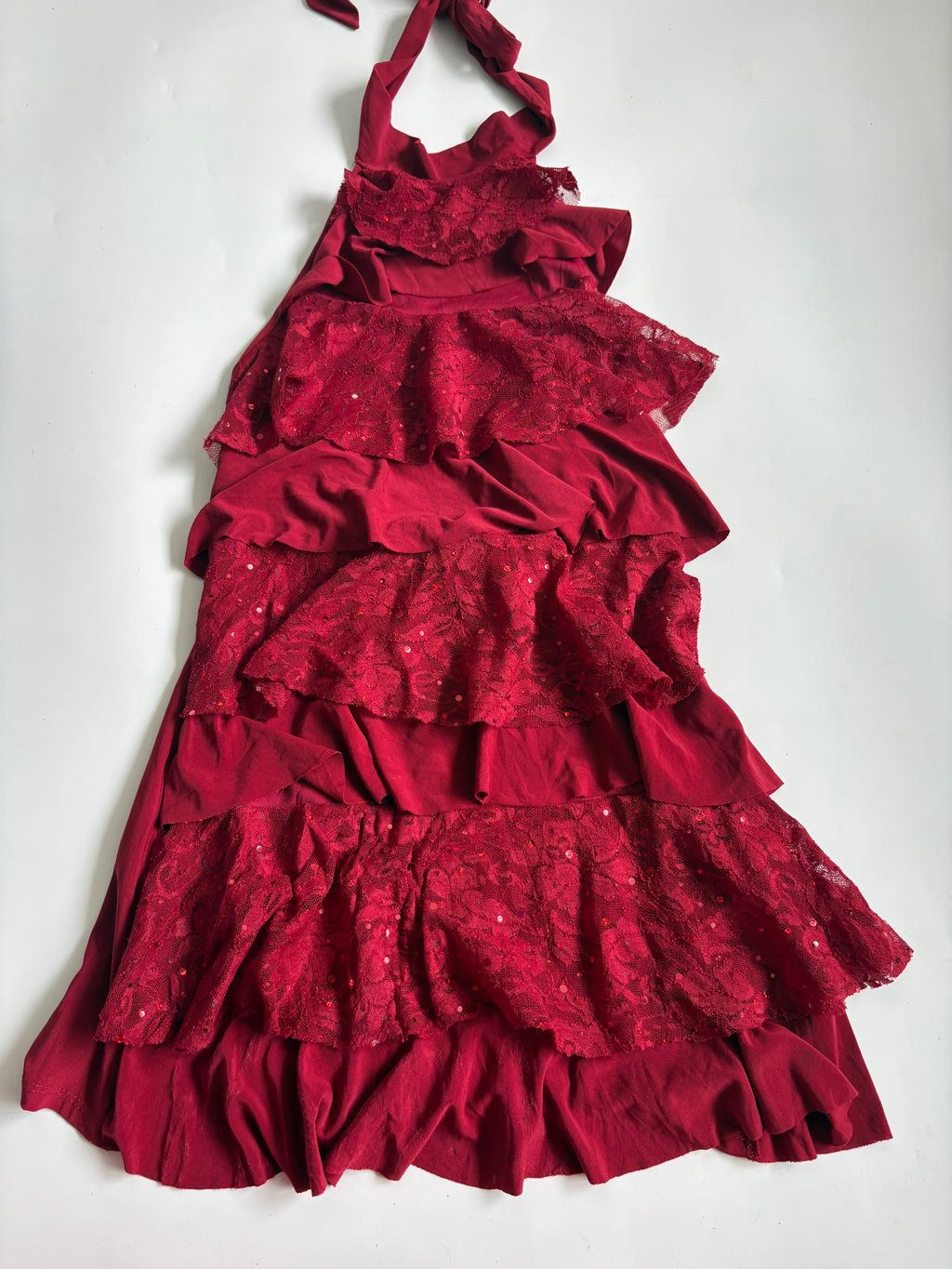 Studio Y ruffle halter red top(30-32 inch)
