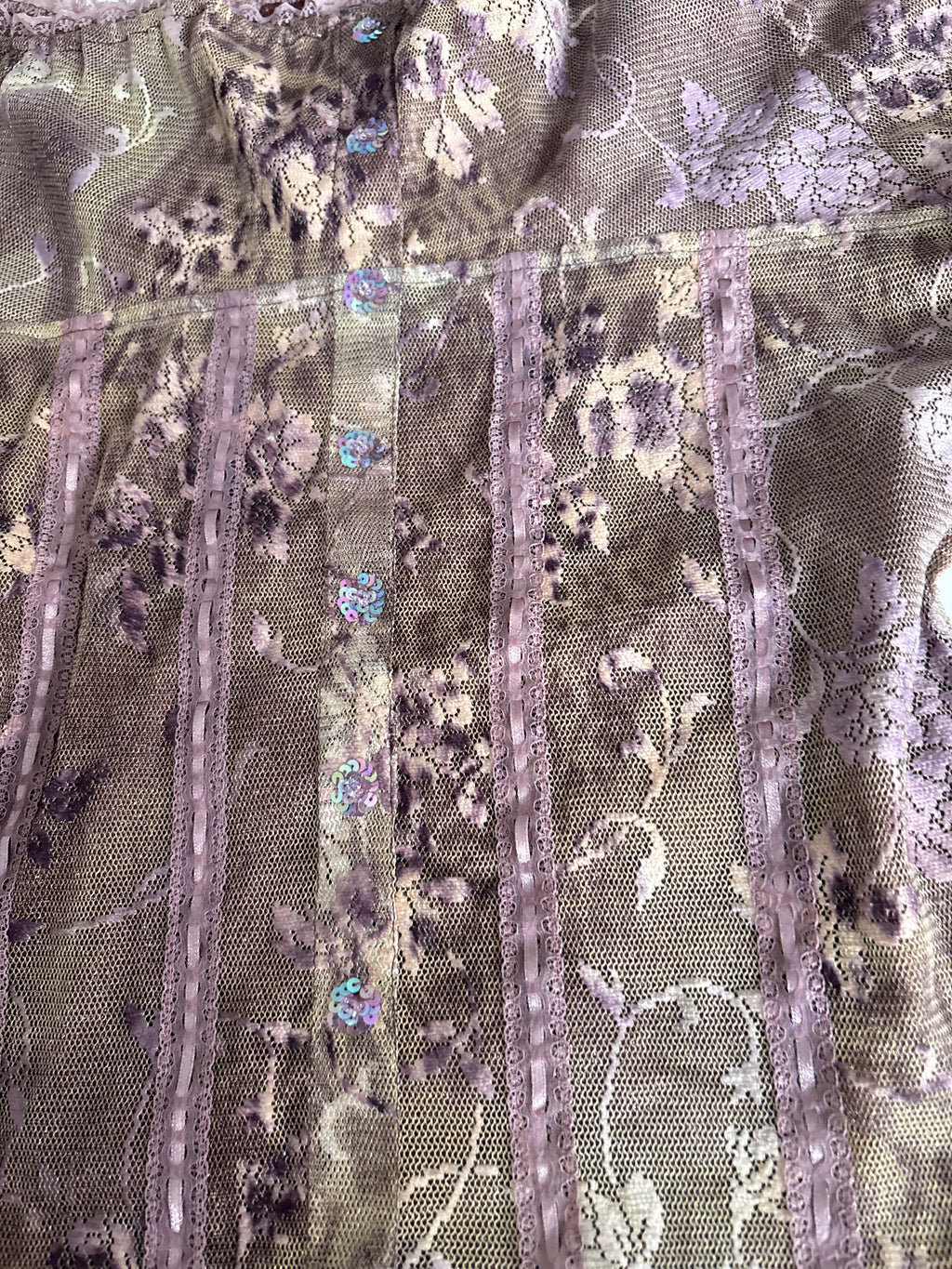 Beaded net work shiny top(38-40 inch)